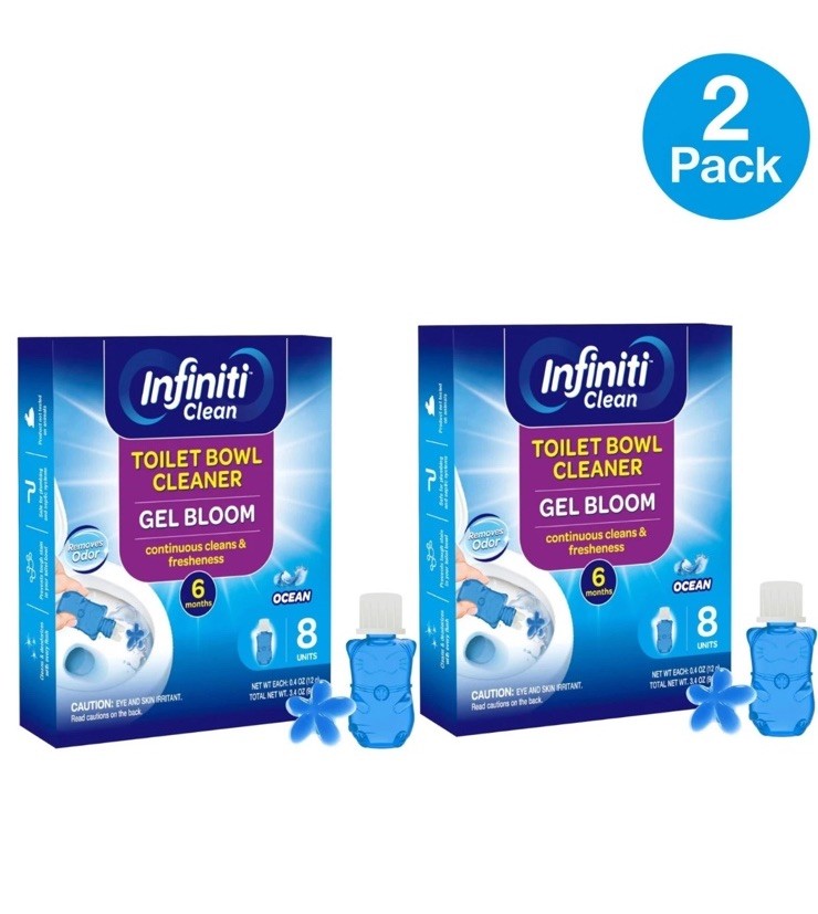 Toilet Bowl Cleaner Gel Bloom Ocean 8 Units 2 Pack Infiniti Clean