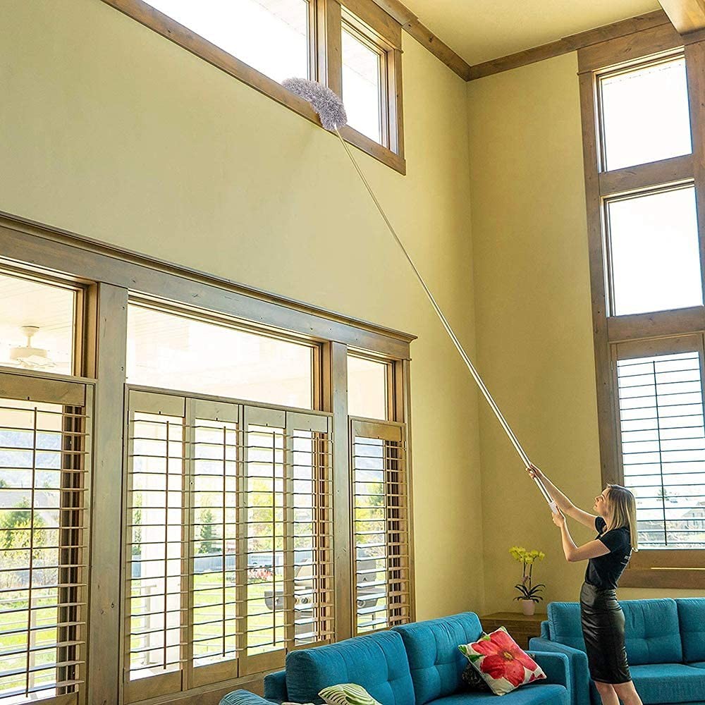 Microfiber Duster with Extension Pole(Stainless Steel) 30 to 100”, with Bend…