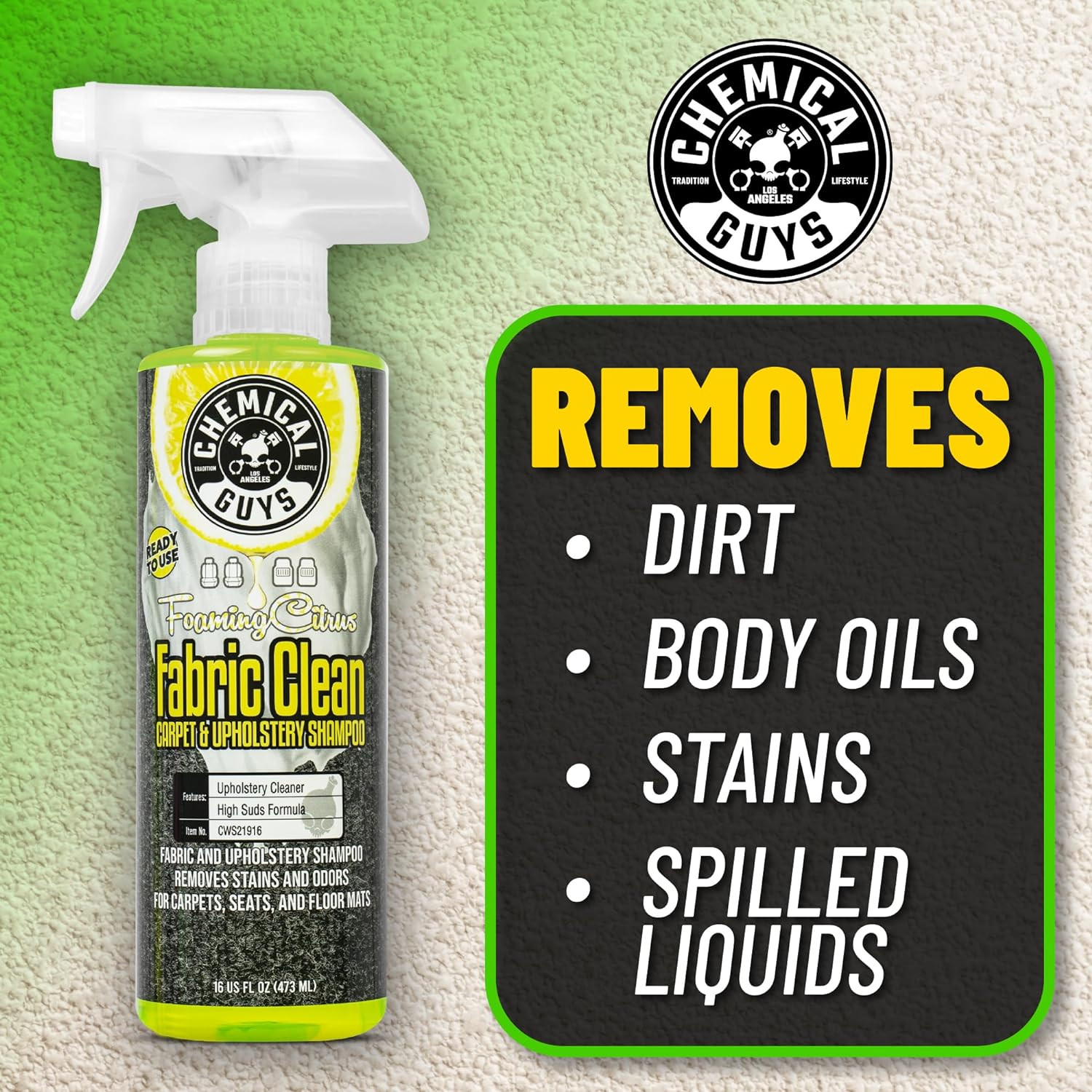 Foaming Citrus Fabric Clean Carpet & Upholstery Cleaner – Car Carpet Cleaner Spr