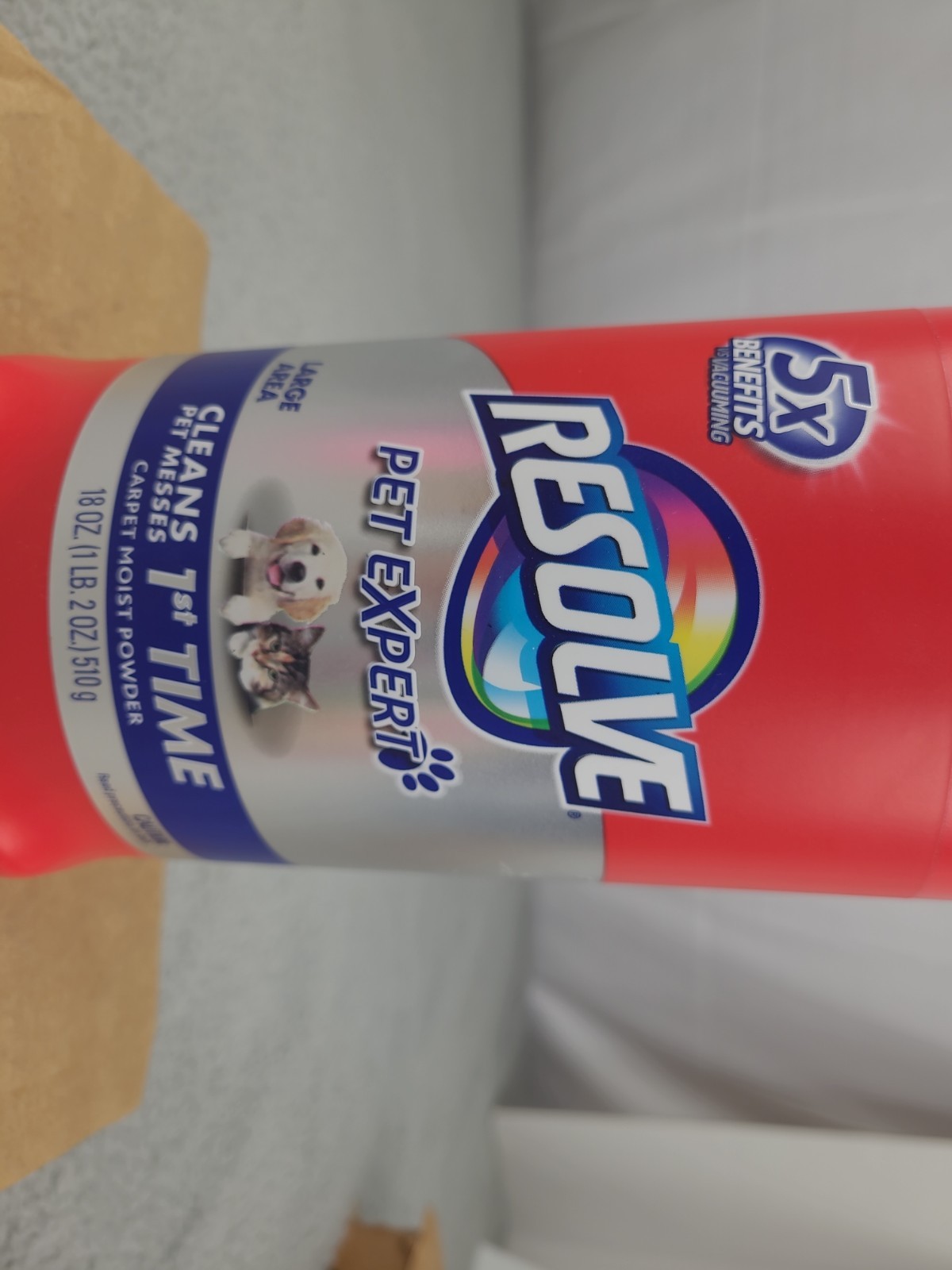1x New Resolve Pet Expert Carpet Moist Powder Large Area 18 Oz Cleaner Dog Cat
