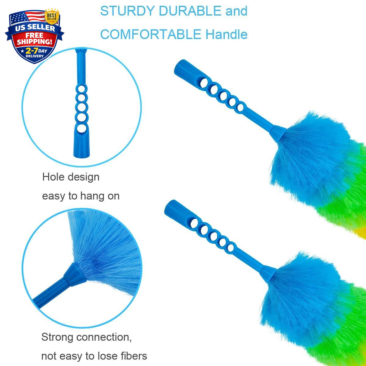 2 Pack Upgrade 19” Static Duster Beandable and Washable – More Fibers Bigger Hea