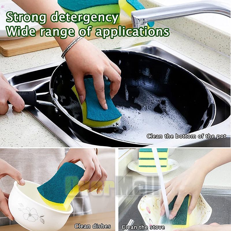 Lot of 24-72 pcs Sponge Scrubber Scrub Scourer Wash Clean Dish Pads Bulk KITCHEN