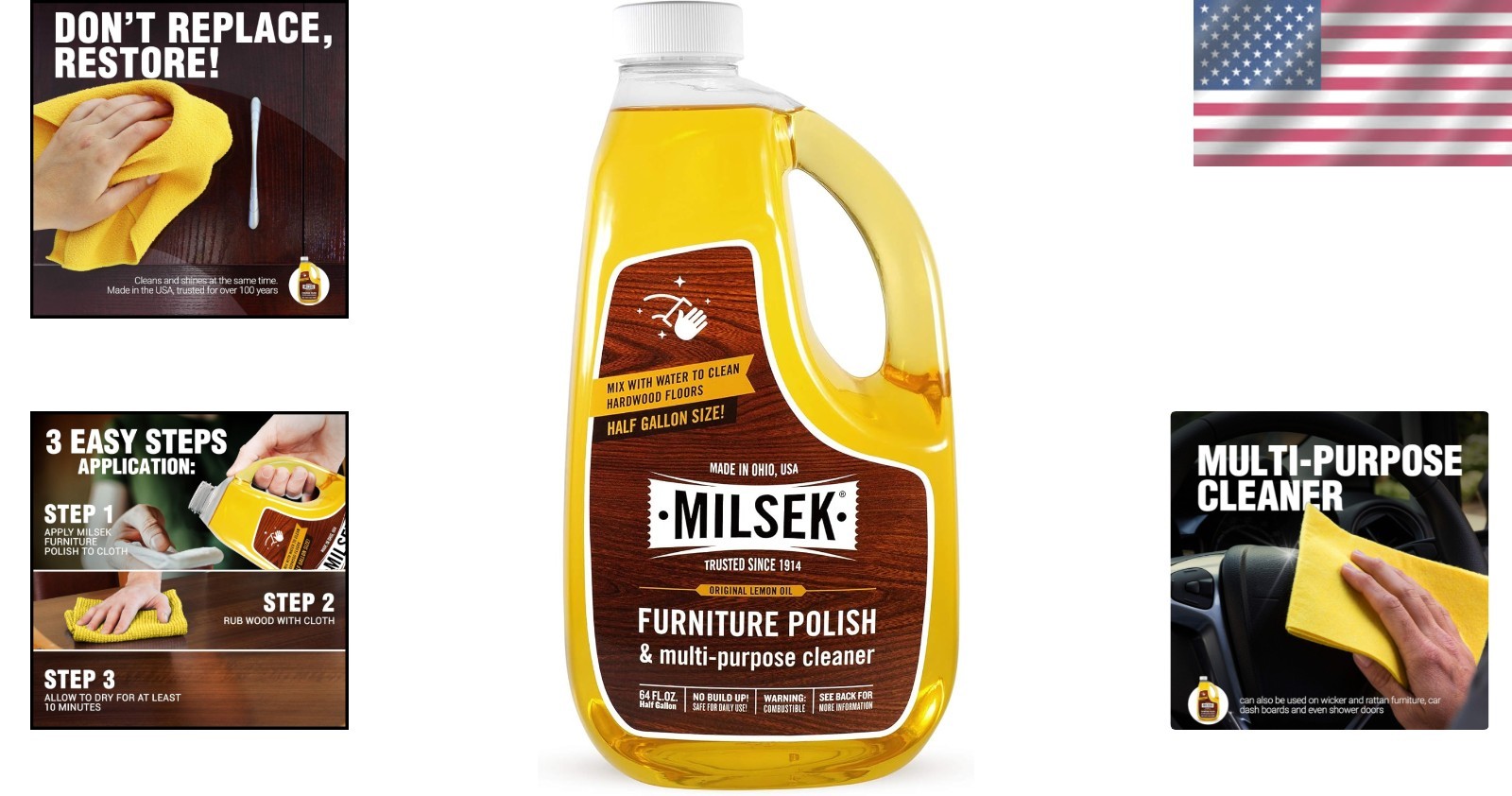 Lemon Oil Furniture Polish & Wood Cleaner – 64 oz