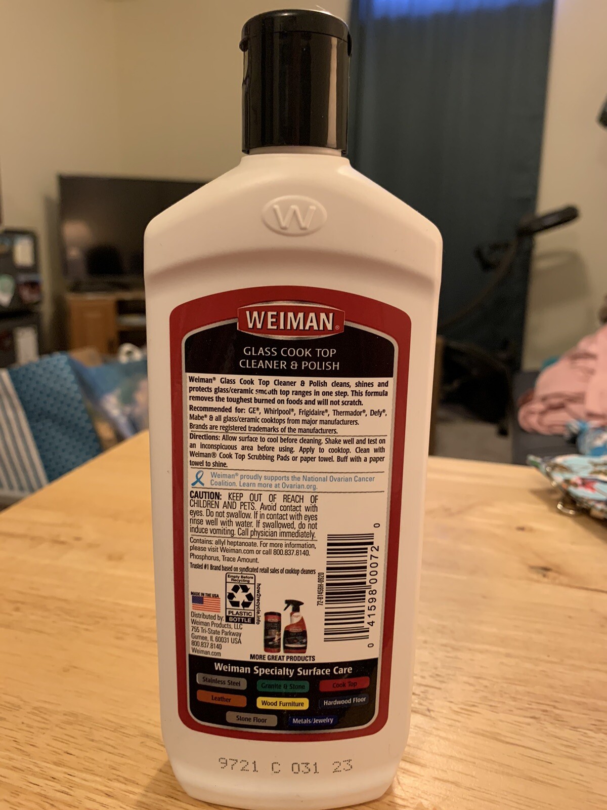 Weiman Ceramic/Glass Cooktop Cleaner & Polish Heavy Duty For Stove Top 15 oz