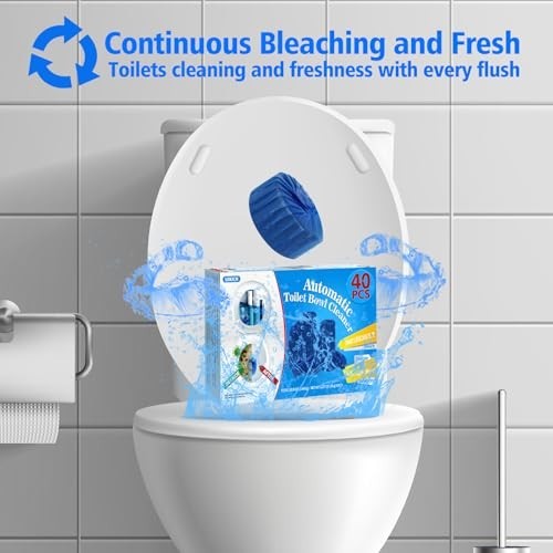 40 Pack Toilet Bowl Cleaner Tablets Blue Auto Tank Cleaner Long Lasting Fresh