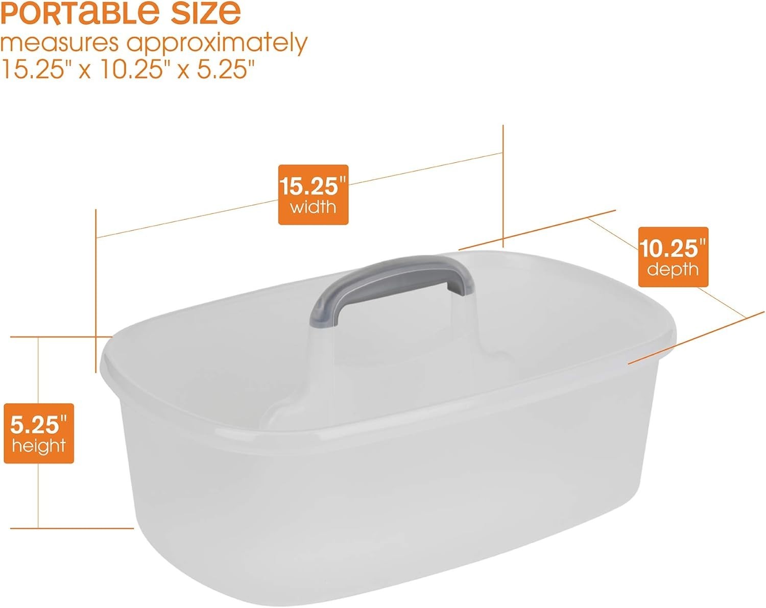 Effortless Organization: 1.5-Gallon Clear Cleaning Caddy with Ergonomic Handle