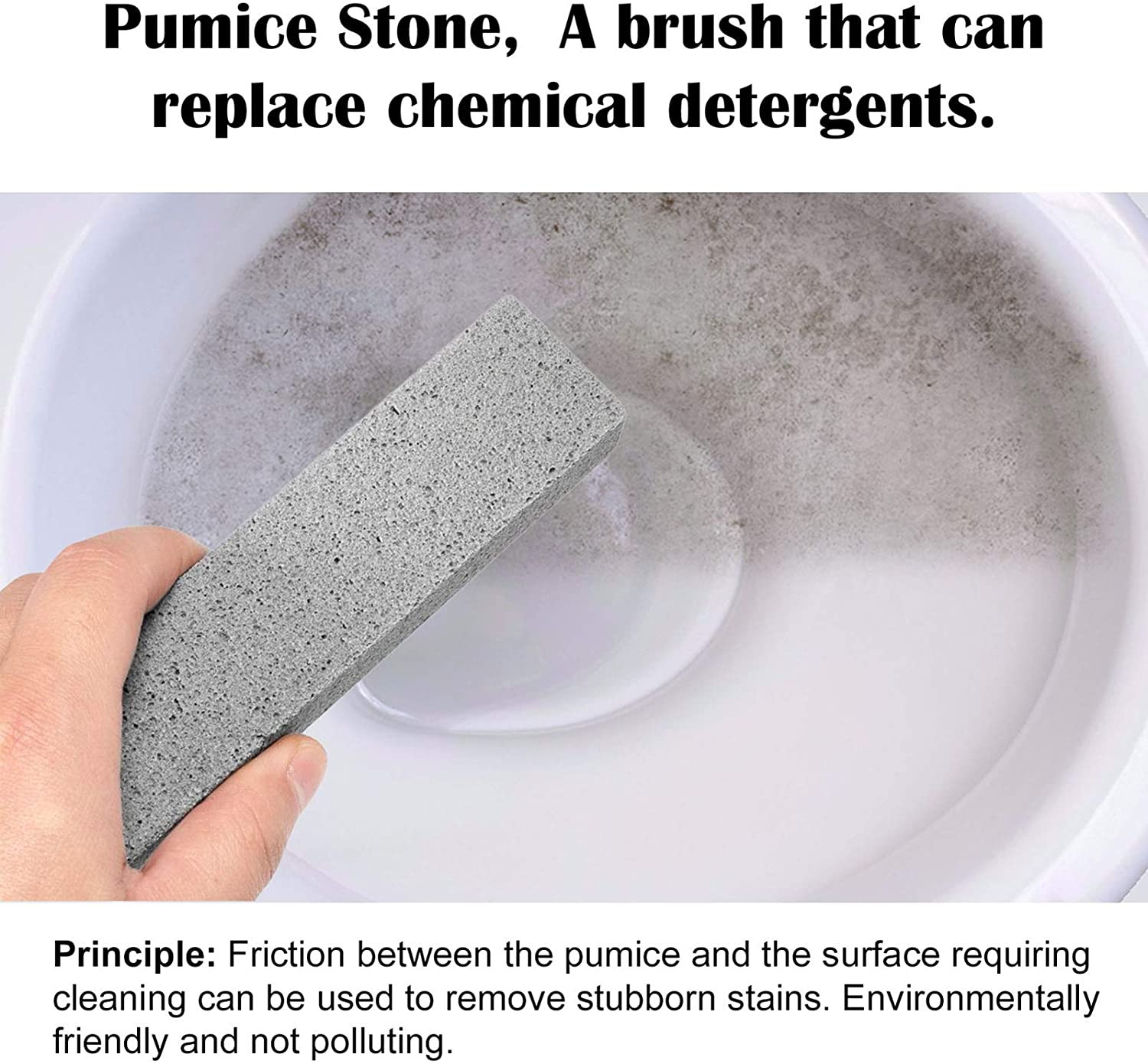 6 Pack Pumice Stone Toilet Bowl Clean Brush Bathroom Kitchen Sink Grill Gray NEW