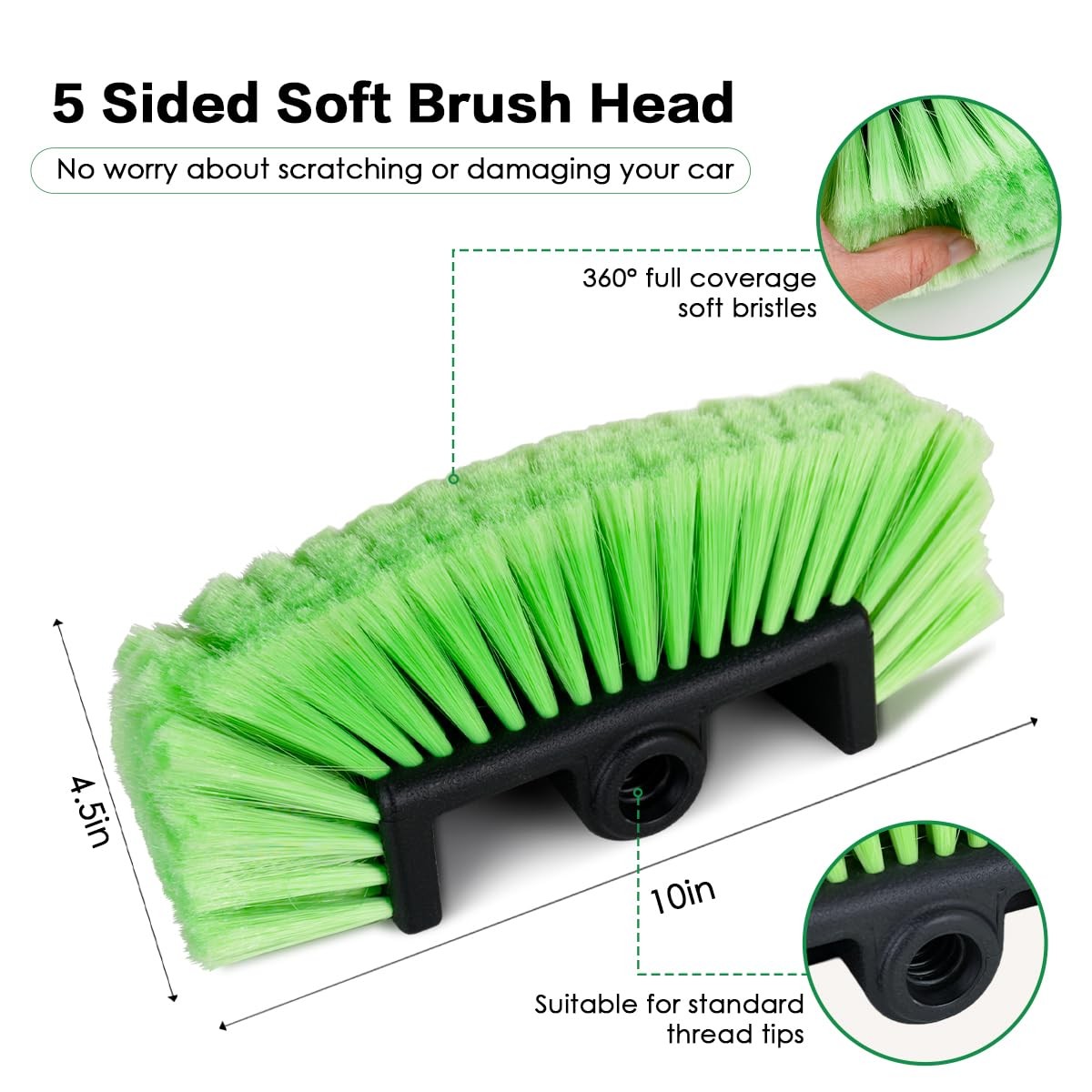 10FT Car Wash Brush with Long Handle, Car Cleaning Kit with Telescoping Pole …