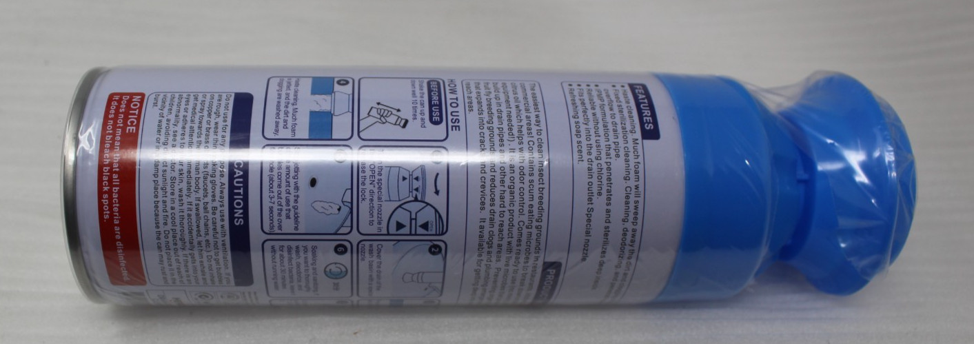 BRAND NEW Foaming Drain Cleaner HERIOS Sink Pipe Odor Removal Cleaning Foam