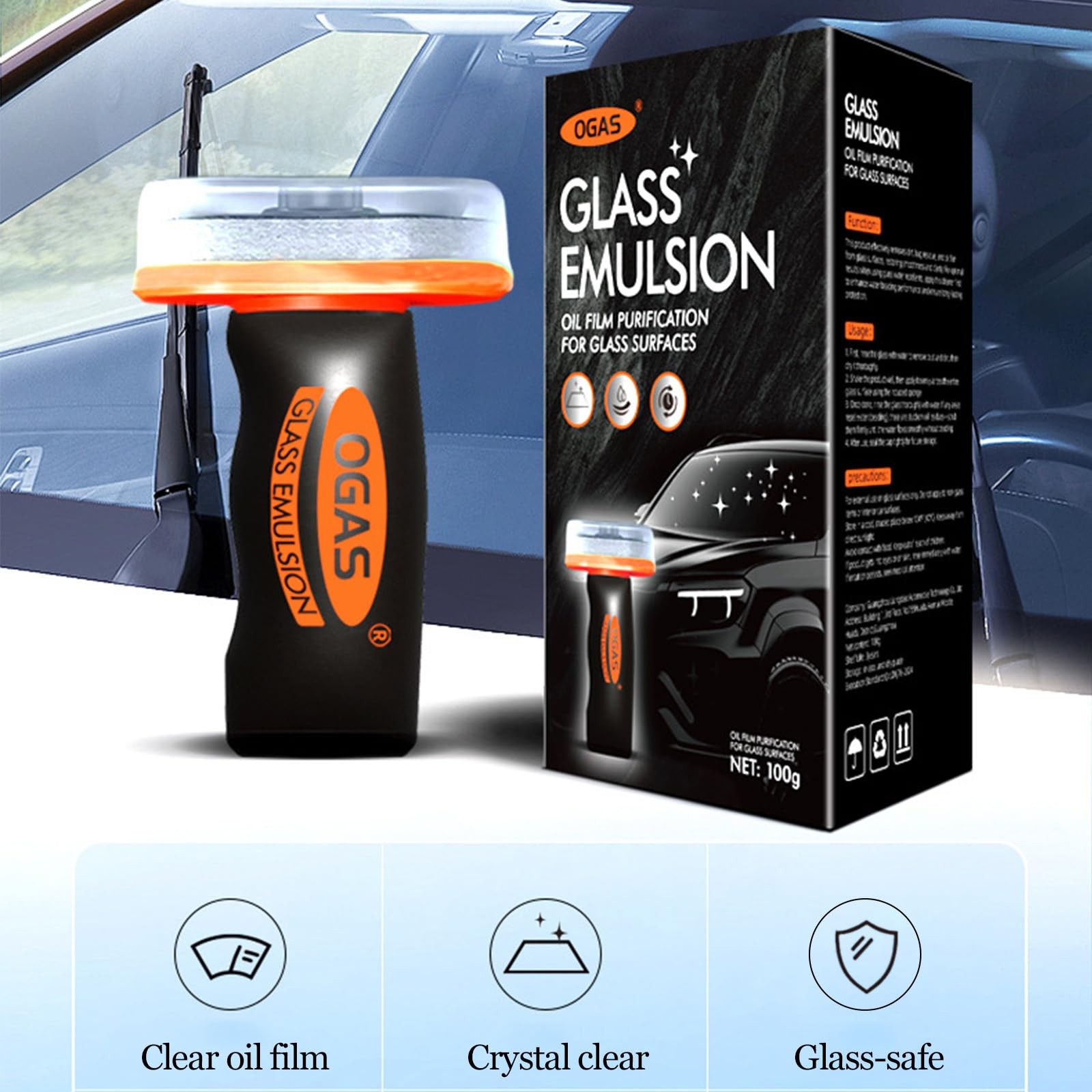 Glass Cleaner for Cars Remove Oil Film, Enhance Windshield Clarity & Safety