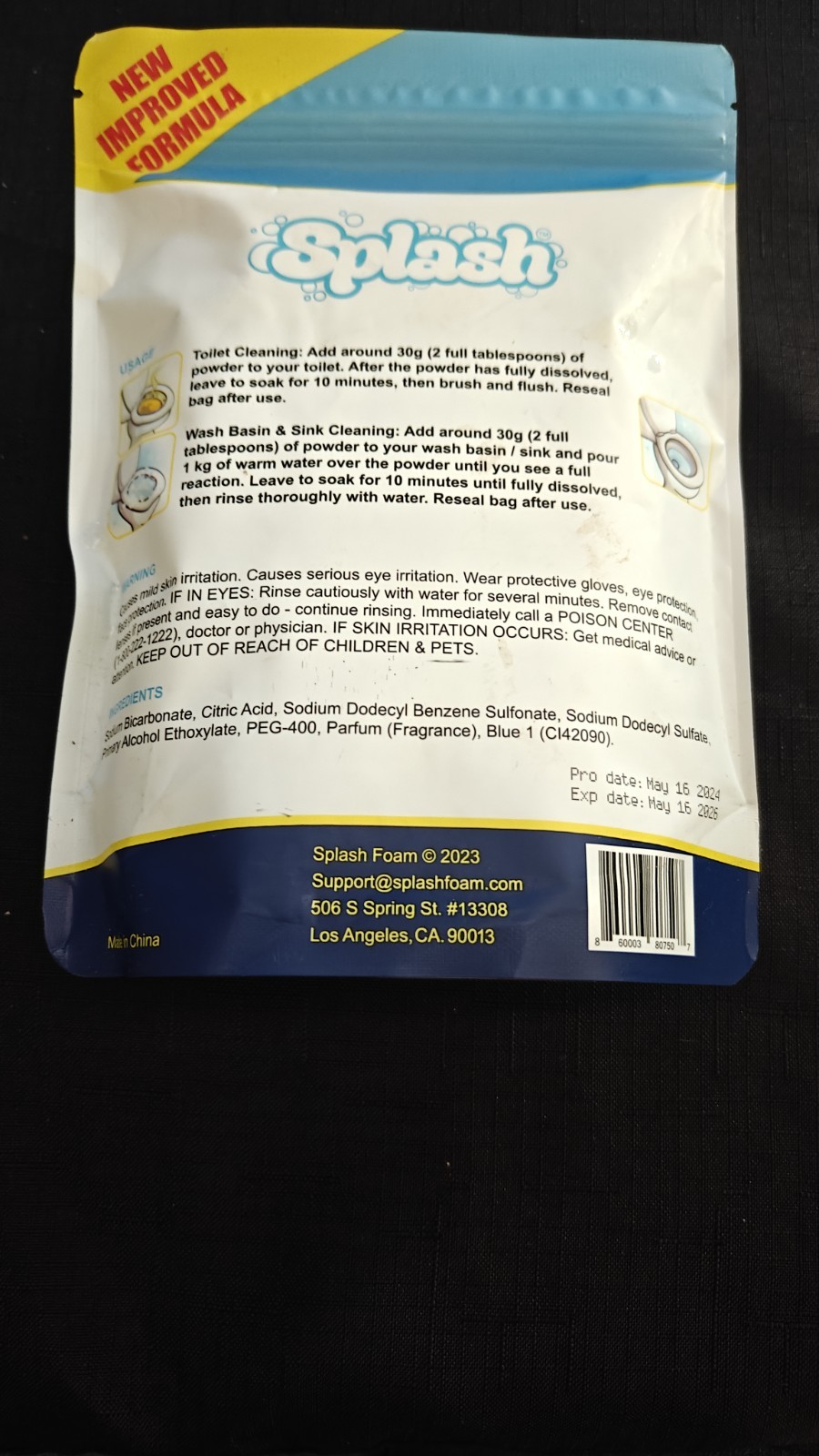 Splash Advanced Cleaning Action Toilet Cleaner 350g/12.35 oz Brand New