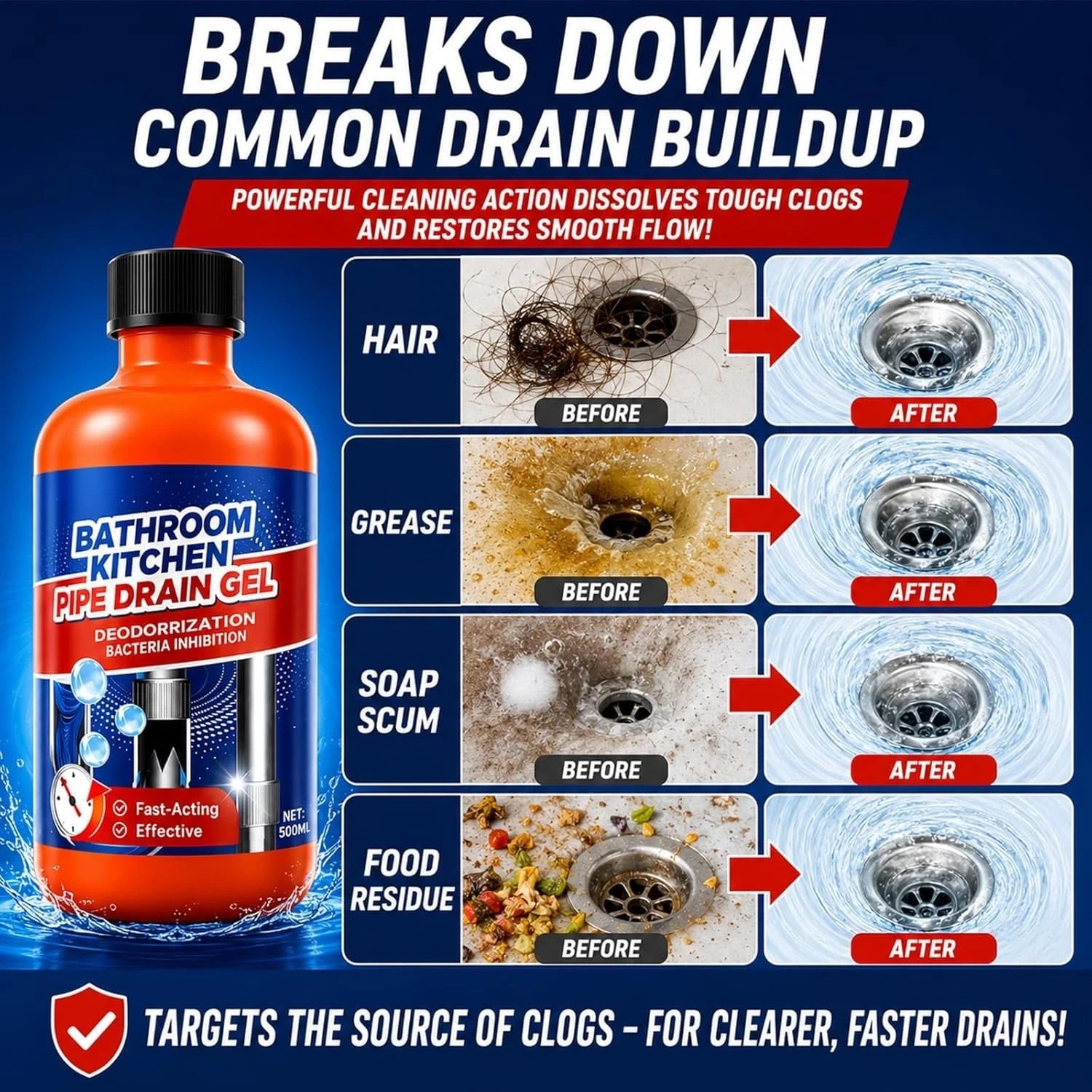 Drain Clog Remover, Liquid Plumber Drain Cleaner, Sink Cleaner, Pipe Cleaners(2