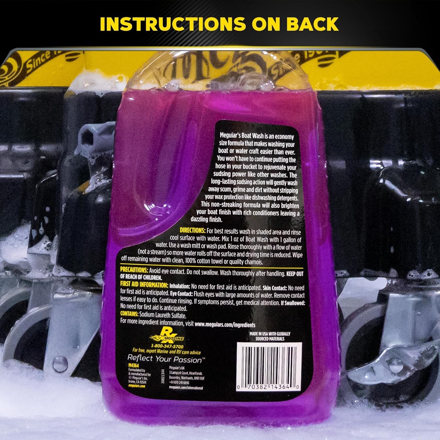 Meguiar’s M43 Marine/RV Boat Wash, pH-Balanced Boat/RV Wash for Protecting Fi…