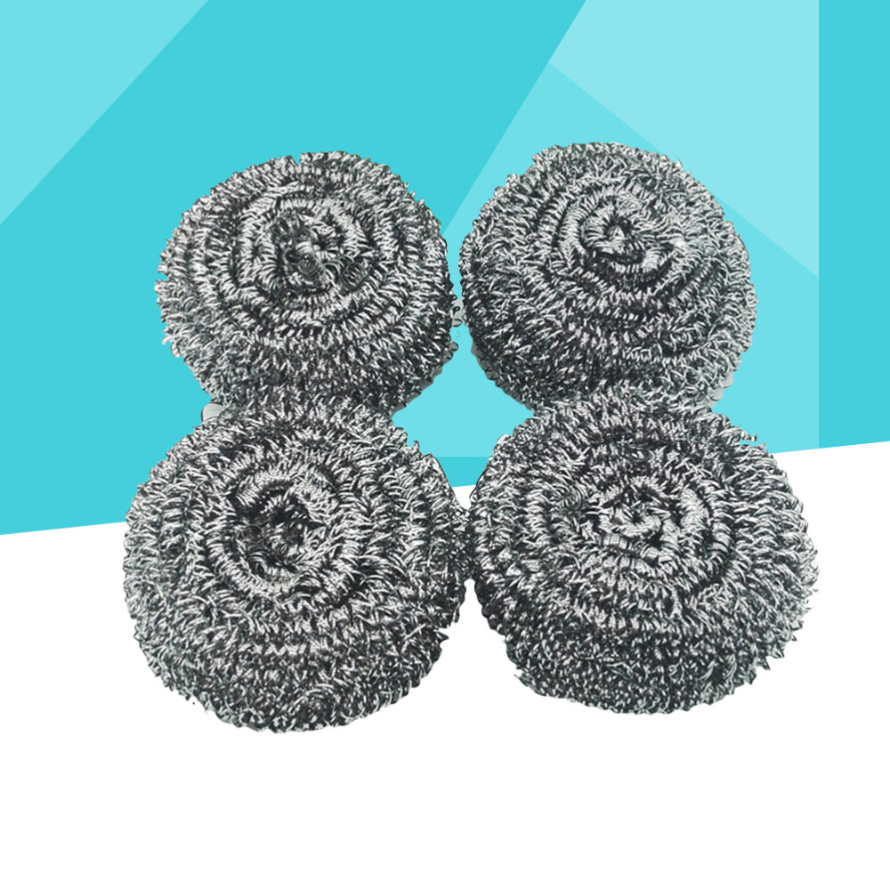 4PCS Stainless Steel Sponges Scrubbers Washing Utensil Cleaner for Pot Bowl Pan
