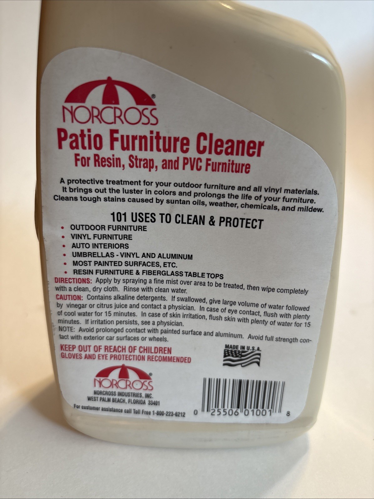 Norcross Biodegradable Patio Furniture Cleaner For Resin, Strap, & PVC