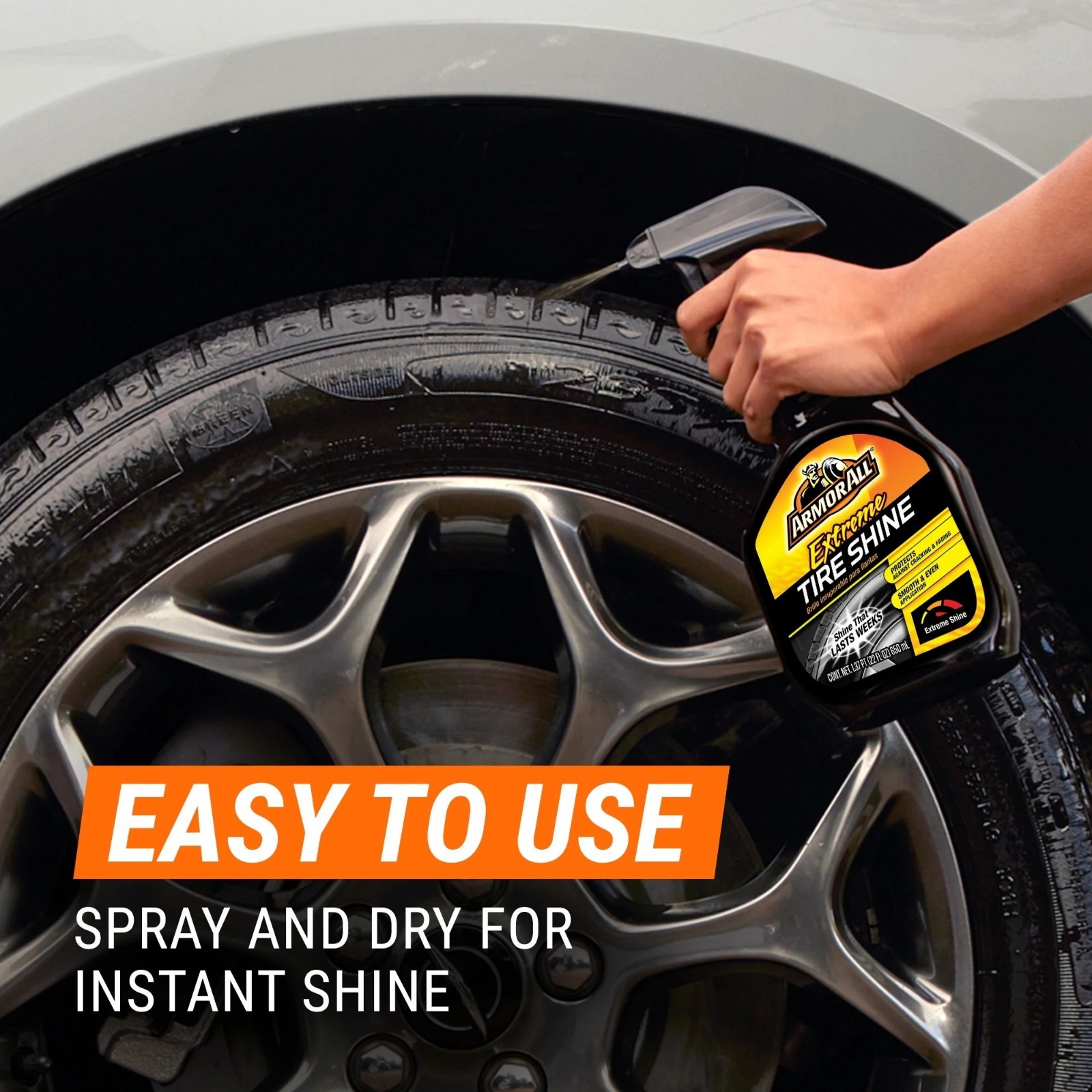 On Sale,Armor All Extreme Tire Shine Spray for Car Detailing, 22 fl oz Bottle​