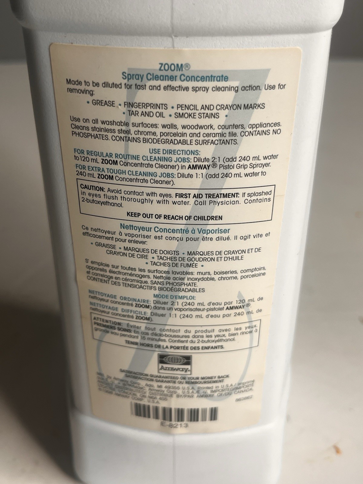 Amway Zoom Multipurpose Cleaner Concentrate, 1 liter (33.8 oz) 1998