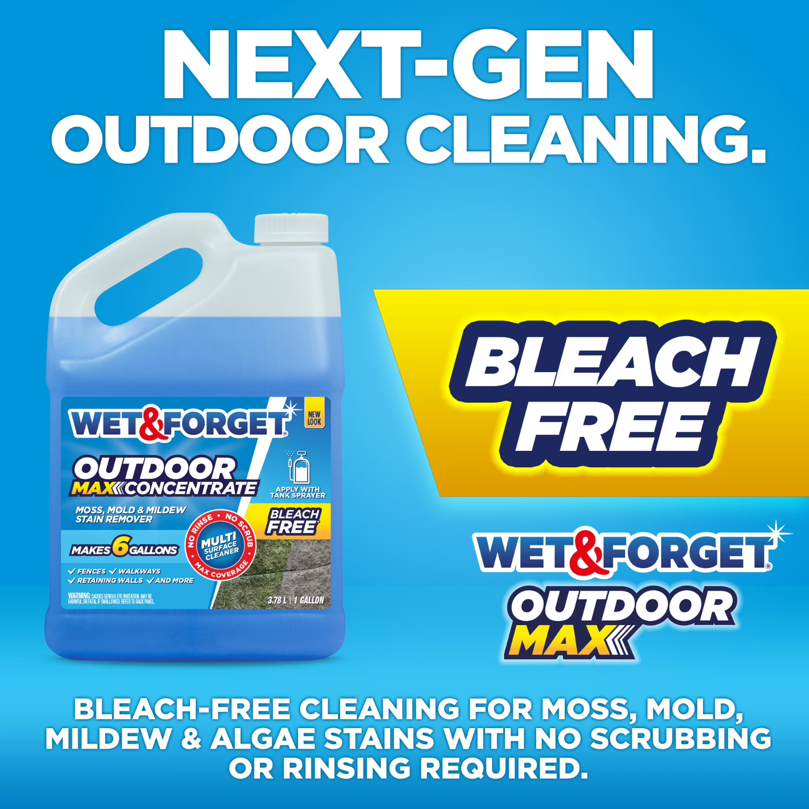 2 Pack Wet & Forget Outdoor Cleaner Concentrate 1 Gallon Moss Mold Mildew…