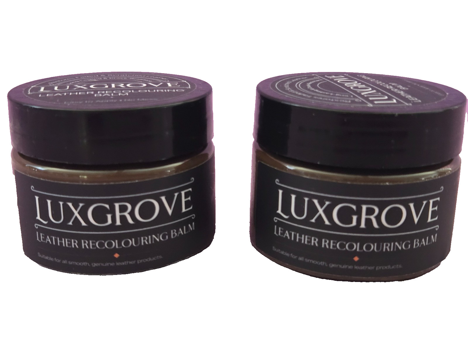 Luxgrove Dark Brown Leather Recolouring Balm LOT OF 2 Scratched Leather Repair