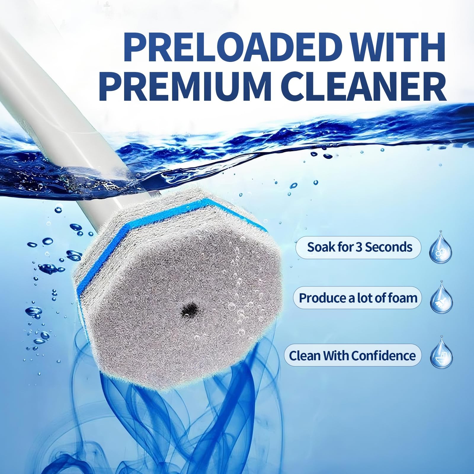 60PCS Toilet Bowl Cleaner Wand Refills Compatible with CLOROX. Disposable Toilet