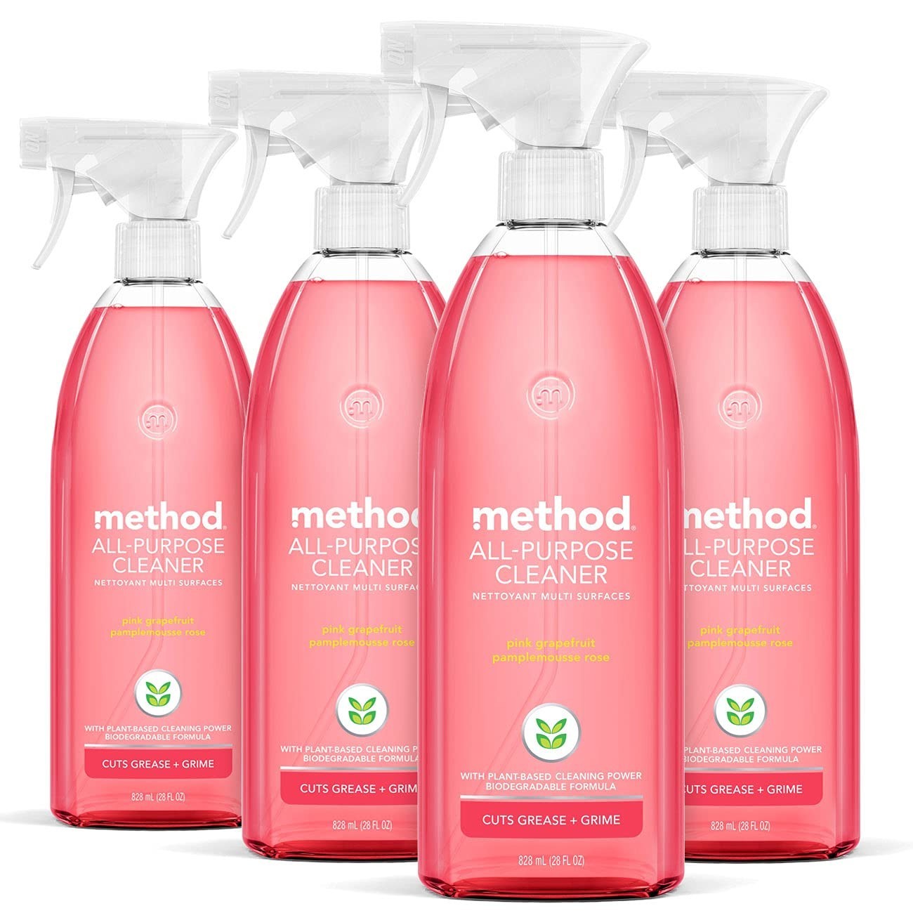 Method All-Purpose Cleaner Spray, Pink Grapefruit, Perfect, 28 Fl Oz,(Pack of 4)