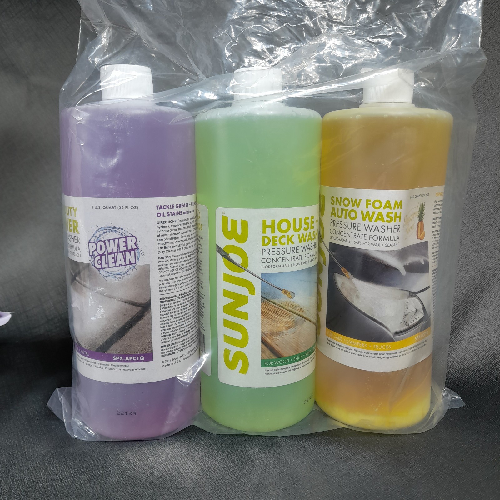 Sun Joe 3 Pack Pressure Washer Concentrate Formula, Biodegradable Detergent Trio