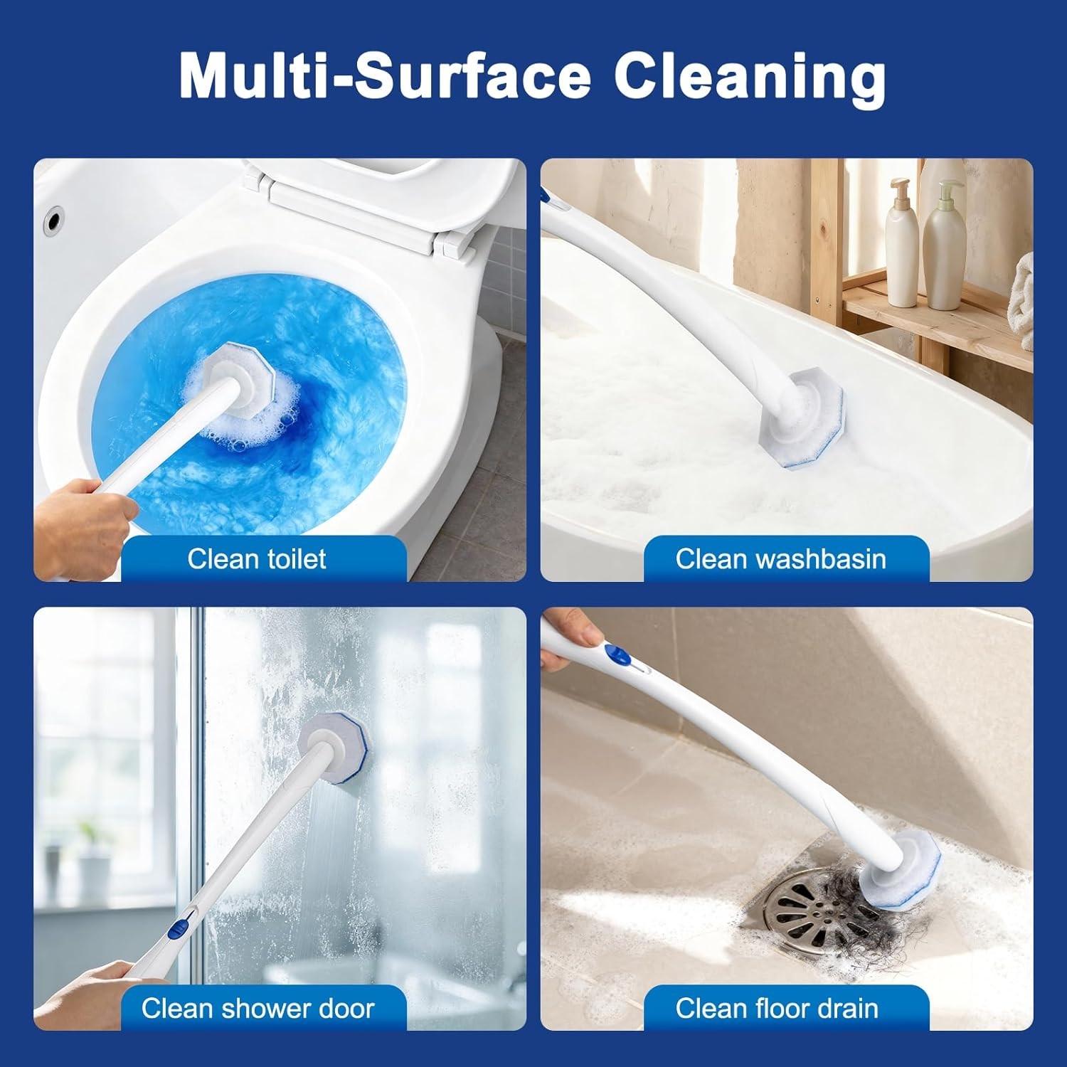 30Pcs Toilet Cleaner Refill Pads for Clorox Wand, Upgrade 3-Layer Toilet Scrubbe