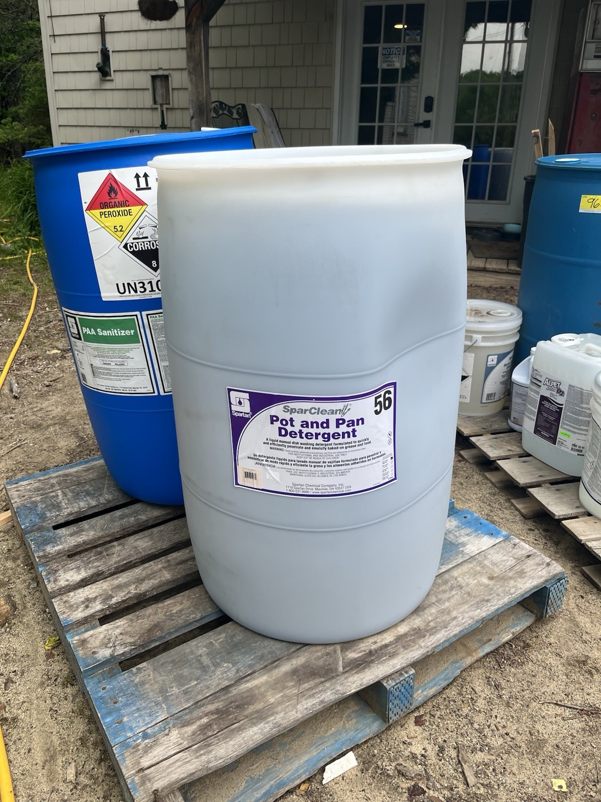 55-gallon plastic chemical drum Spartan SparClean Pot & Pan Detergent #56