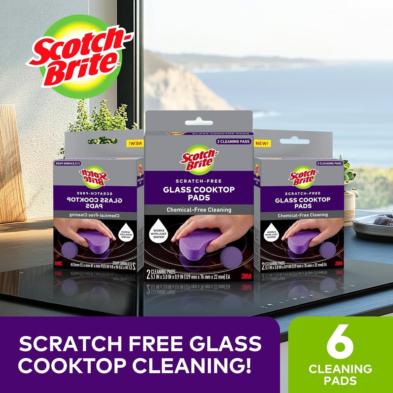 Scratch-Free Cooktop Cleaning Pads, Non-Abrasive Scrubbers for Glass Stovetops
