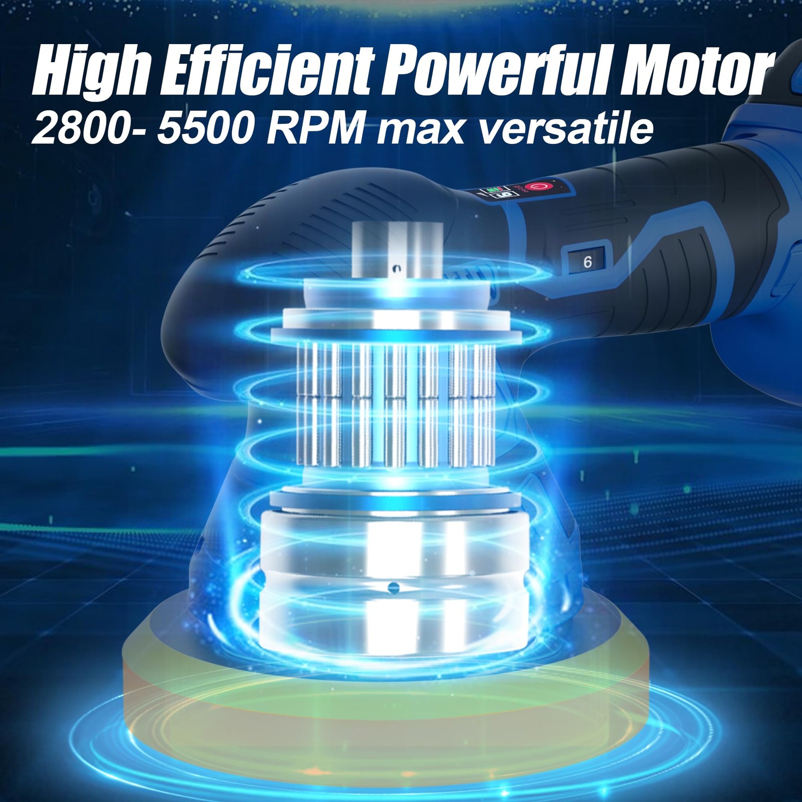 Cordless 6-Inch Car Polisher Kit with 2 Batteries, 6 Speeds & Scratch Removal
