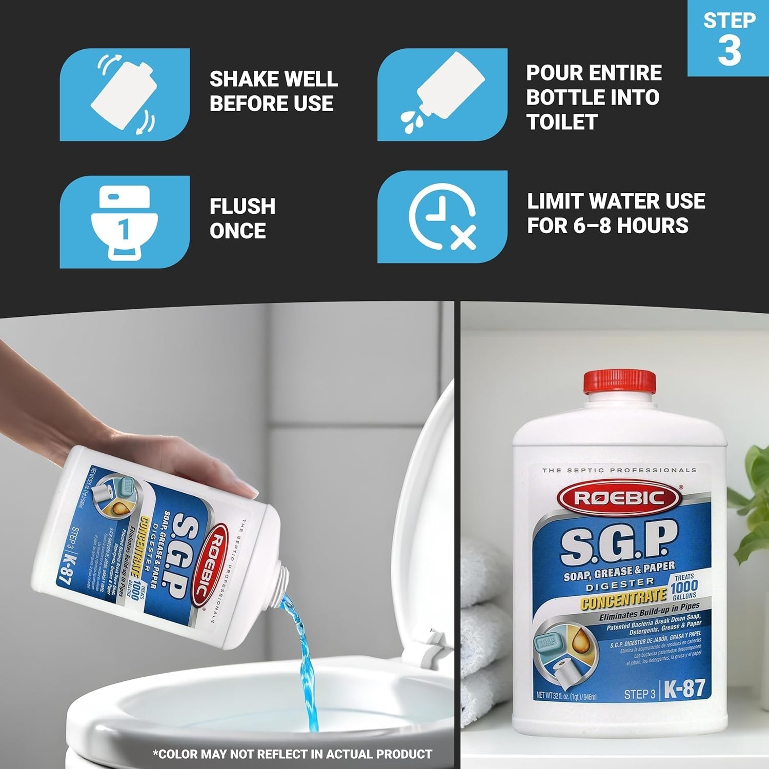 Complete Septic Care Kit 4 Quarts: Unscented, Non-Toxic, Prevents System Failure