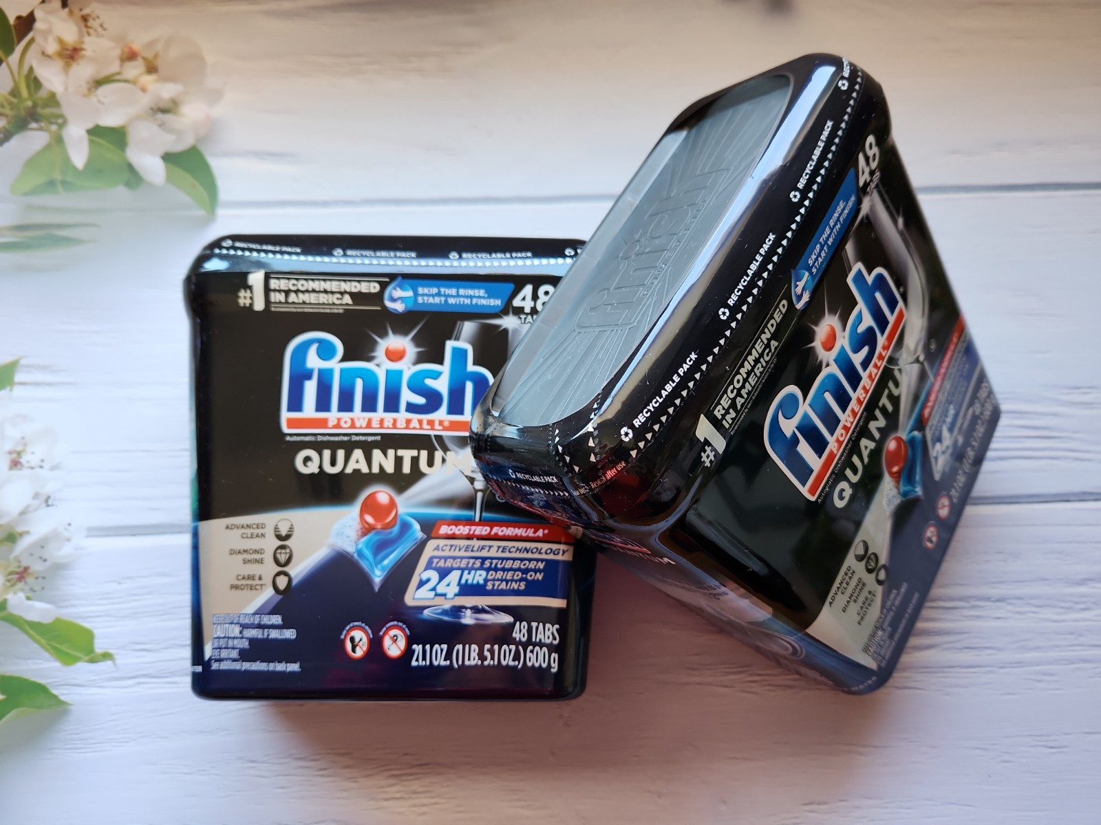 2× Finish Powerball Dishwasher Detergent, Ultimate Clean Cyclesync, 48 Tabs Each