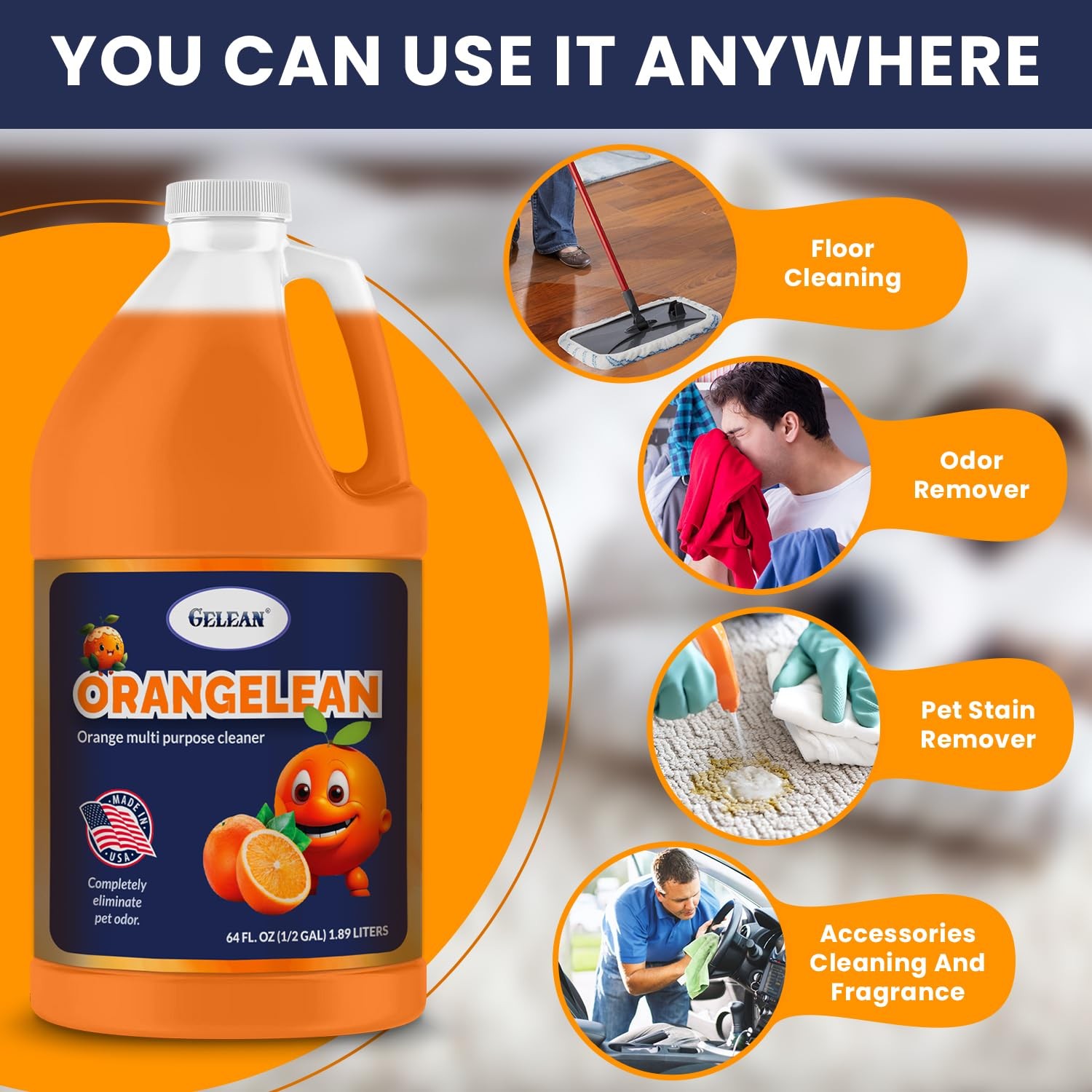 Multi Purpose Cleaner Pet Odor eliminator 64oz Concentrate MAKES 32 GALLON …