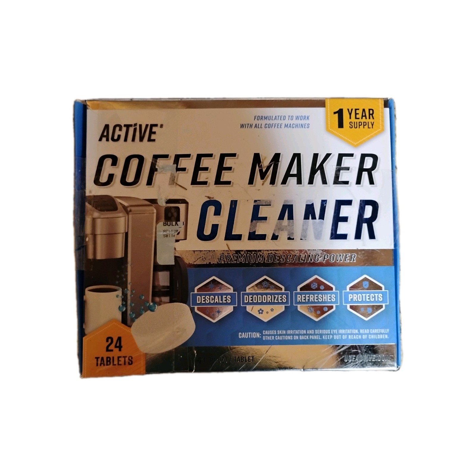 Active Coffee Maker Cleaner Descaler 24 Tablets 1 Year Supply