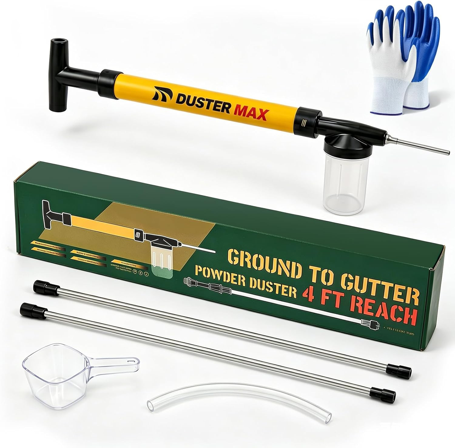 Diatomaceous Earth Powder Duster, 4FT Adjustable Long Reach Pump Applicator