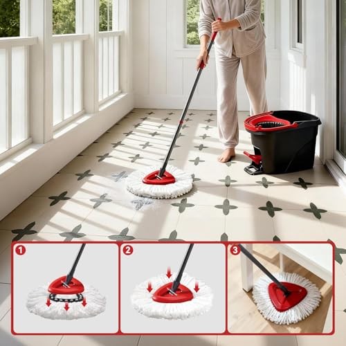 4 Pack Microfiber Mop Head Replacements for O-Cedar EasyWring Spin Mop System