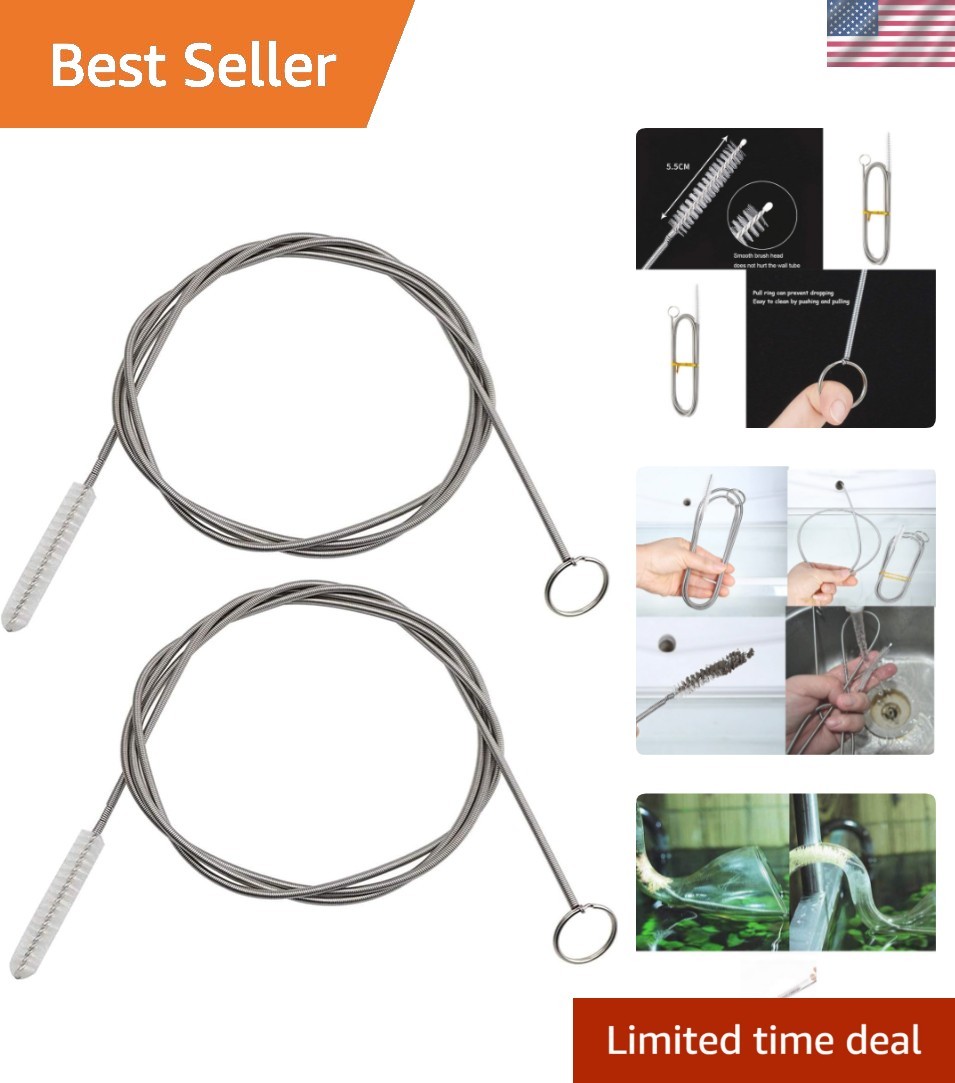 Versatile 60-Inch Flexible Tube Cleaning Brushes – 2 Pack for Home Applications
