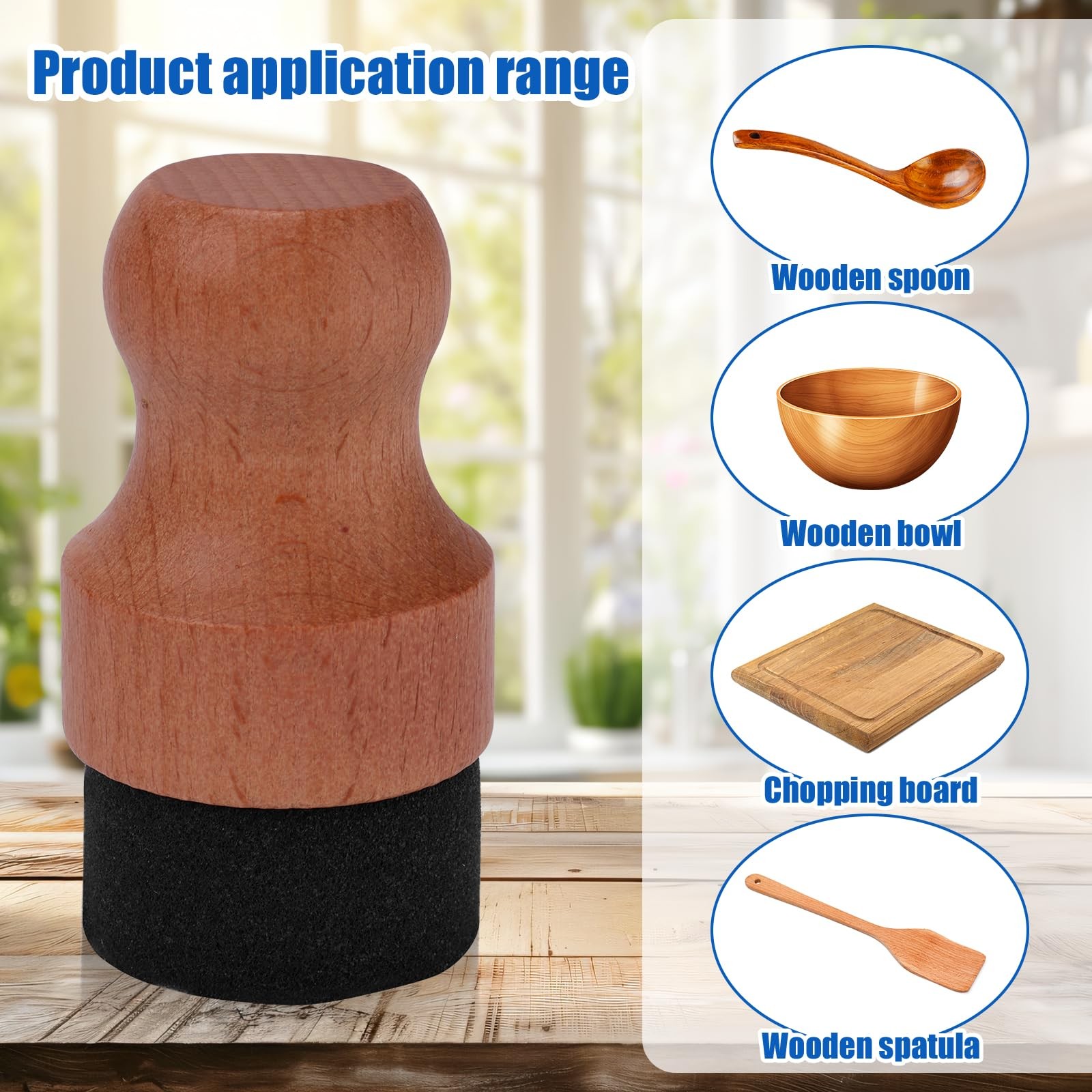 Cutting Board Oil Wax Applicator, Round Wood Mineral Oil Wax Applicator with …