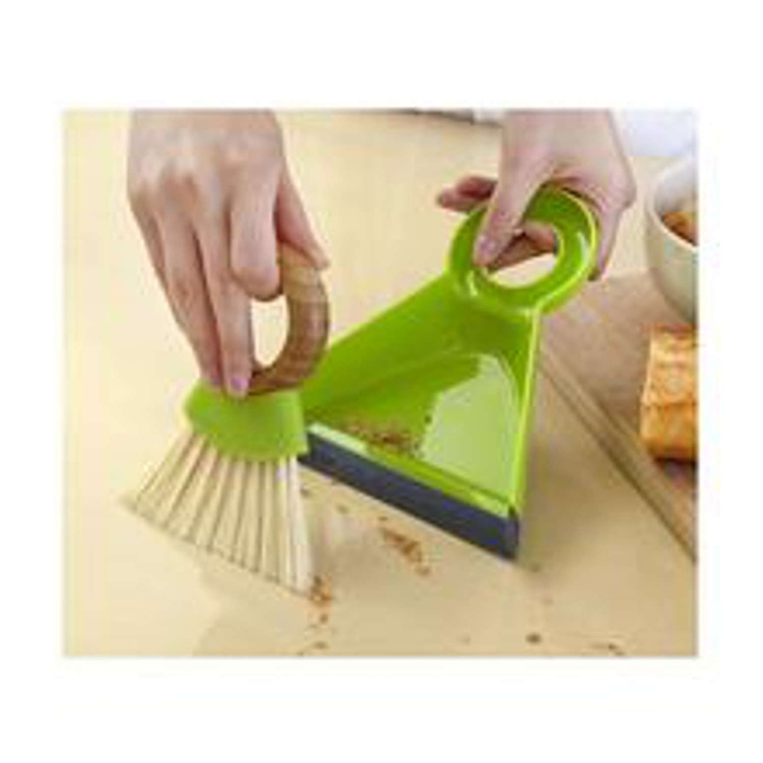 Full Circle FC14608 Green Plastic Mini Brush & Dustpan Set for Kids Mealtime