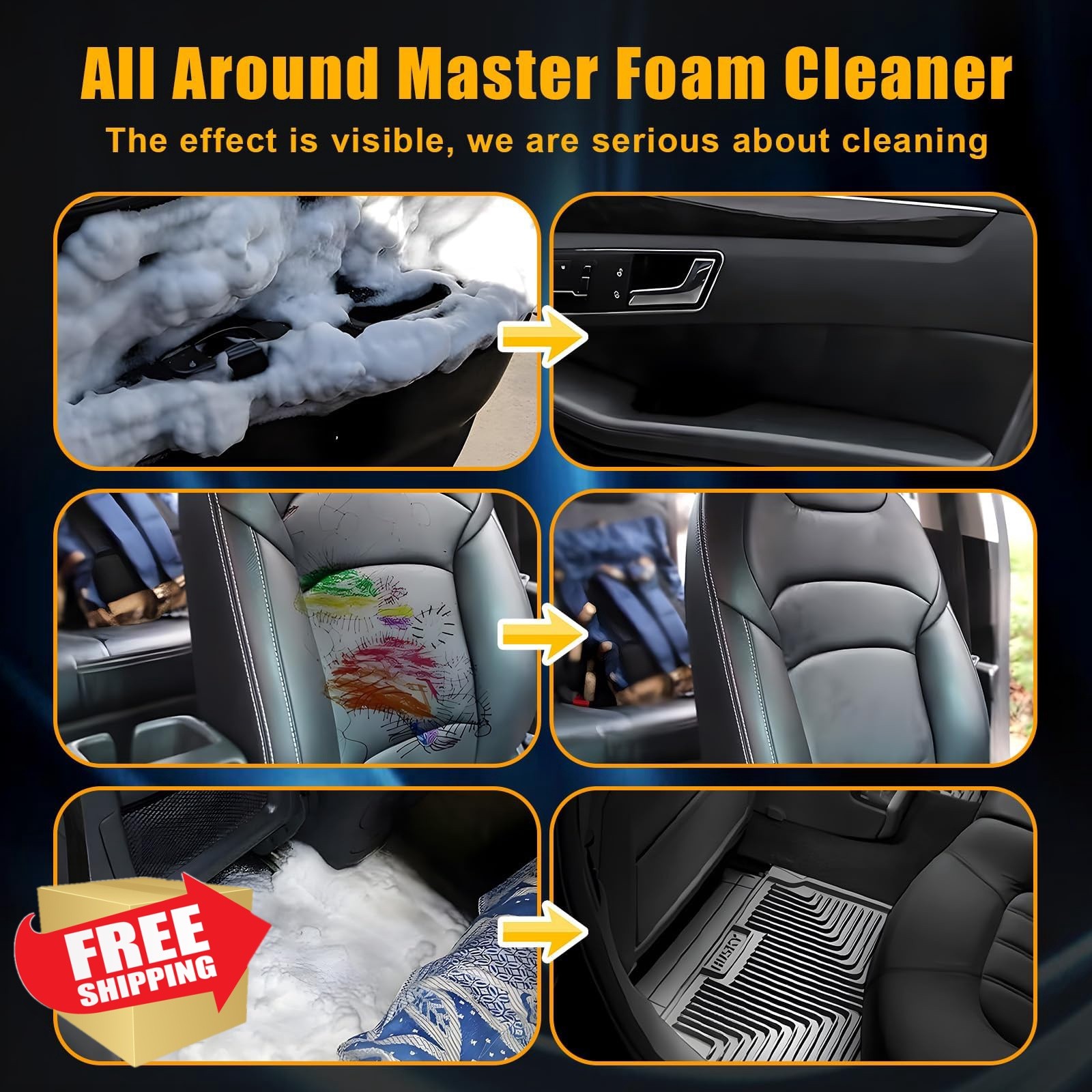 Pwewob Foam Cleaner All Purpose Deep Cleaning Spray 2 PCS