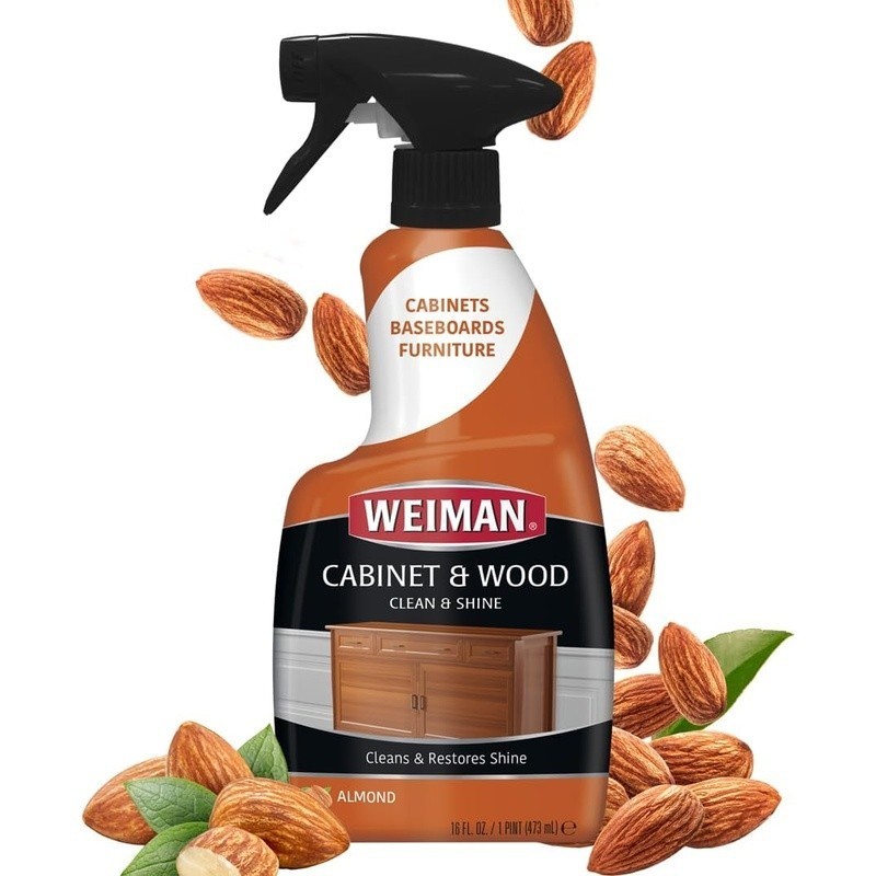 Wood Furniture Cleaner & Polish Almond Scent 2 Pack Microfiber Towel Included US