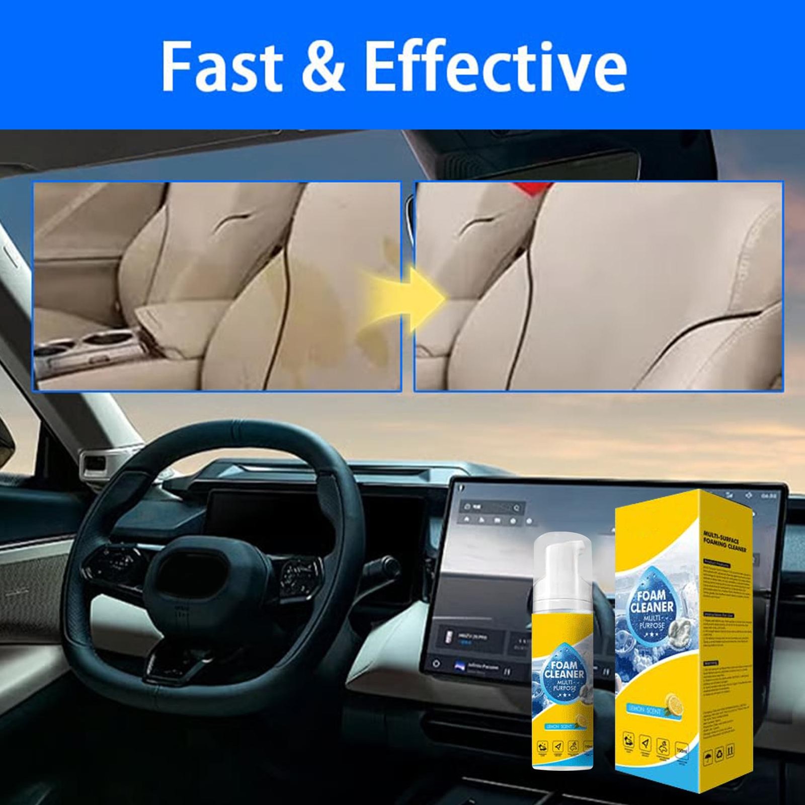 Multi-Enzyme Foam Cleaner,All-Purpose Deep Cleaning Spray For Car,Kitchen,Sofa