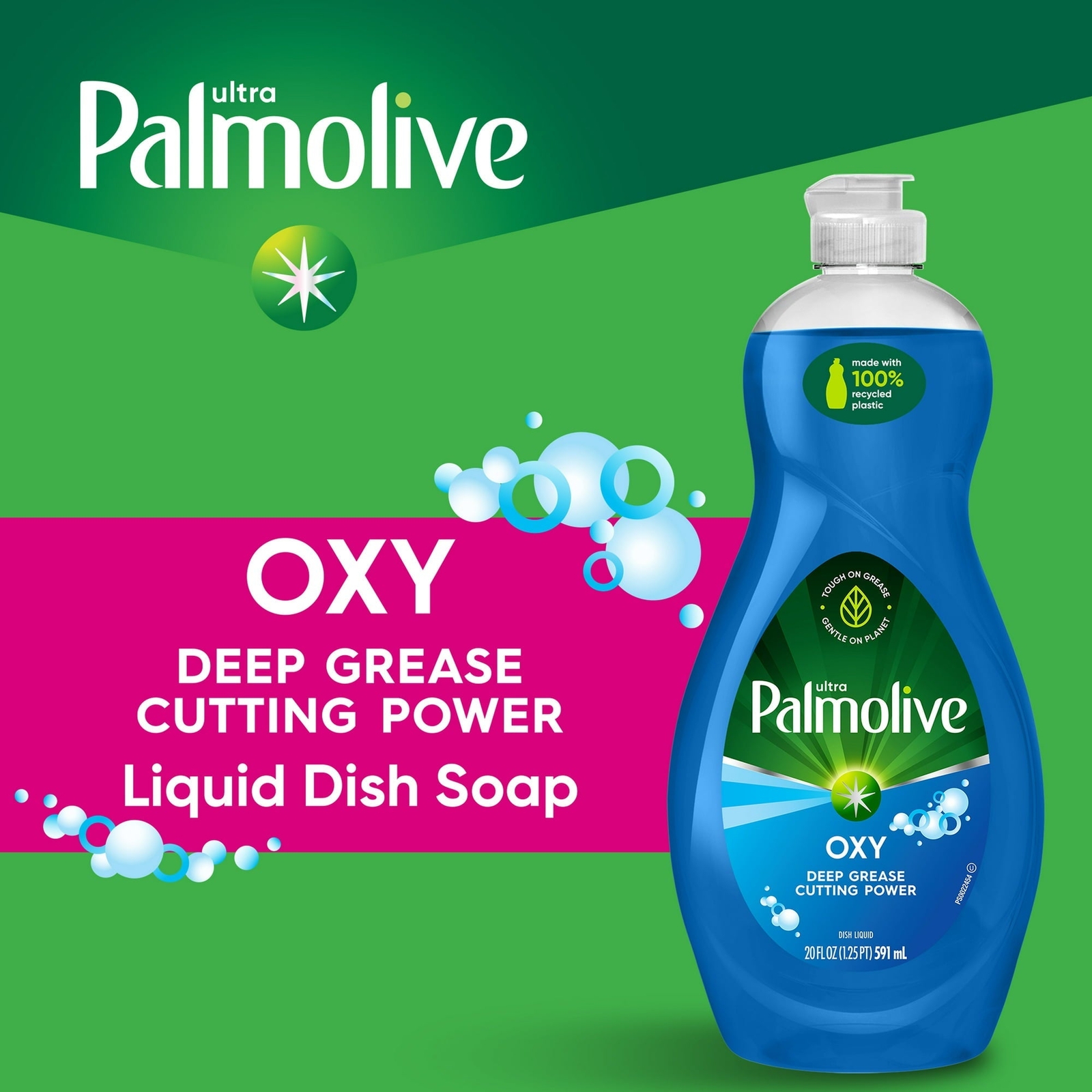 Palmolive Ultra Oxy Power Degreaser Dish Liquid, 20 oz. (591ml) (Pack of 2)