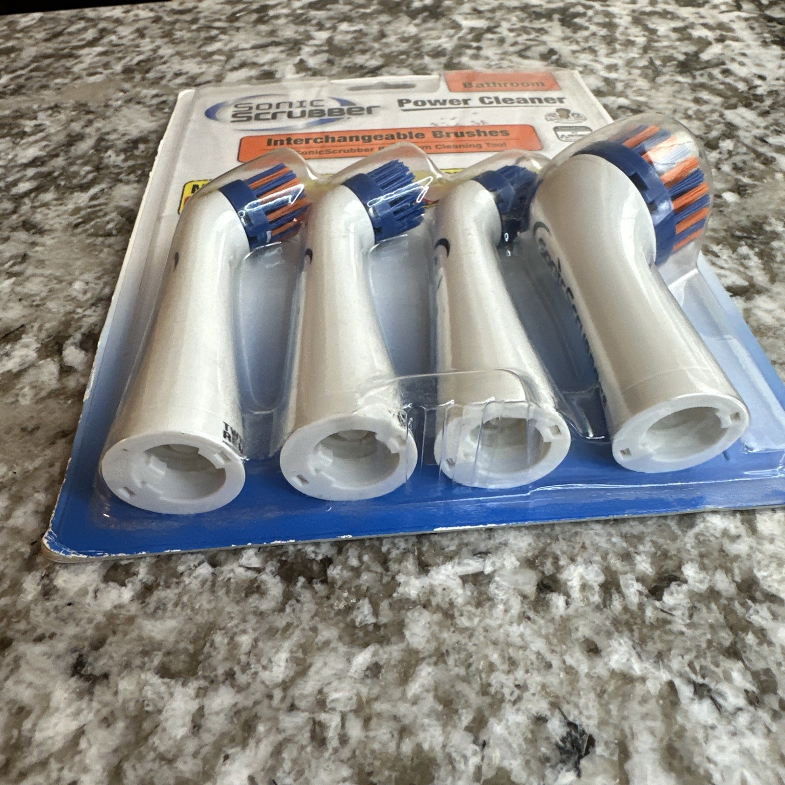 Sonic Scrubber Bathroom Power Cleaner Refill Brush Heads 4-Pack New