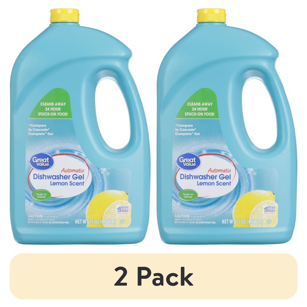 (2 pack) Automatic Dishwasher Gel, Lemon Scent, 75 Ounce, 1 Count