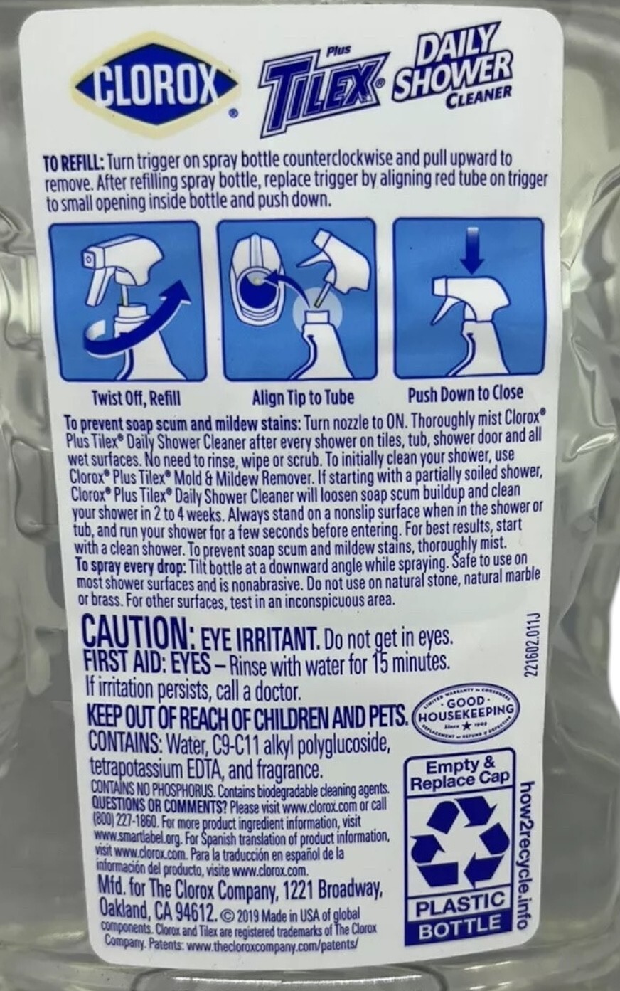 Clorox Tilex Daily Shower Cleaner Fresh Shower Liquid Refill, 1 Bottle, 64 Oz