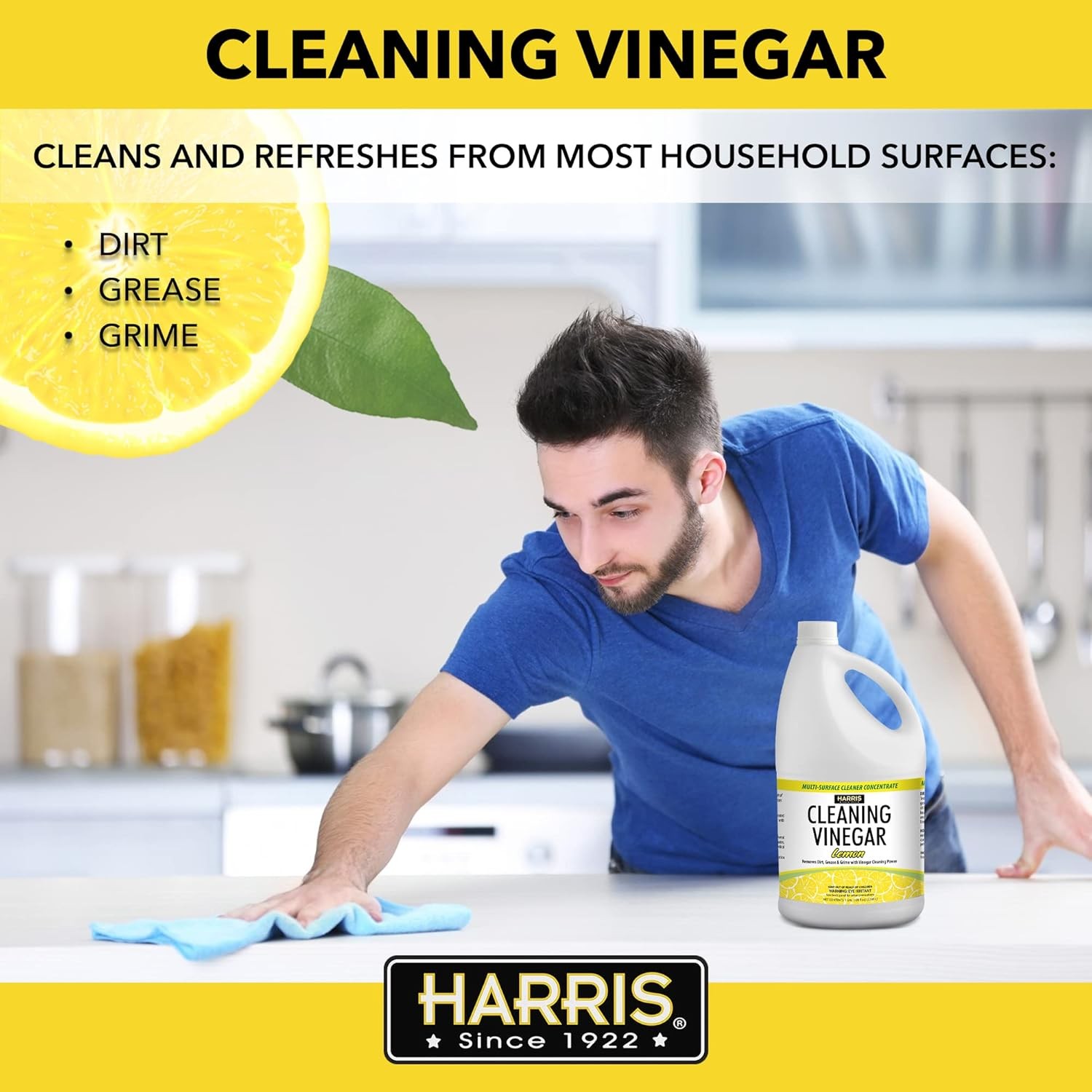Cleaning Vinegar All Purpose Household Multi-Surface Cleaner 128oz Lemon