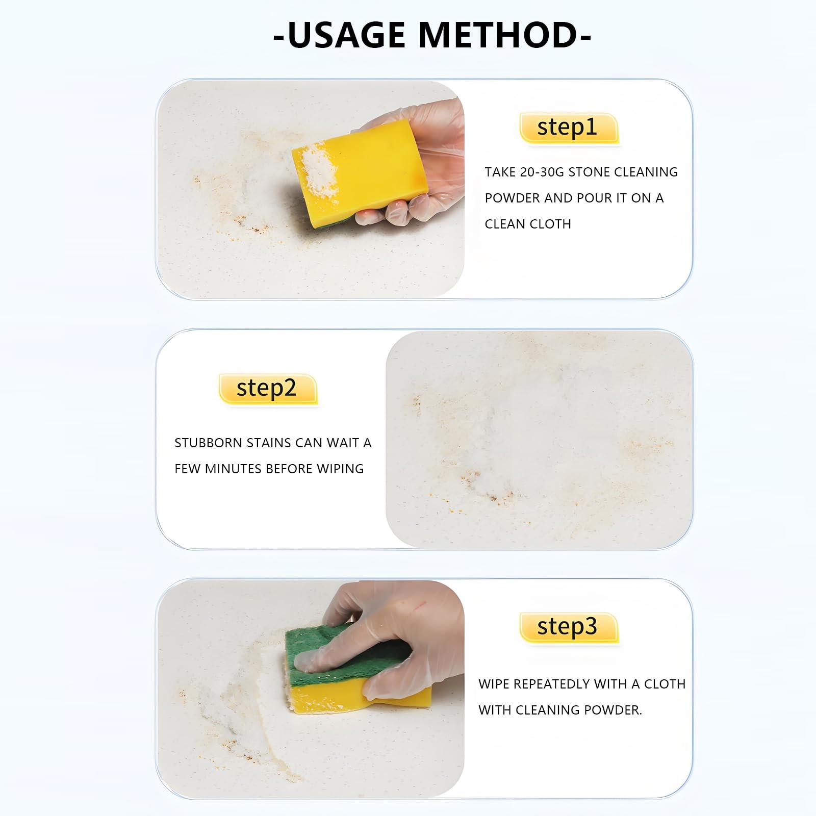 Granite Countertop Cleaner Powder, Marble Cleaner Powder, Marble Polishing Po…