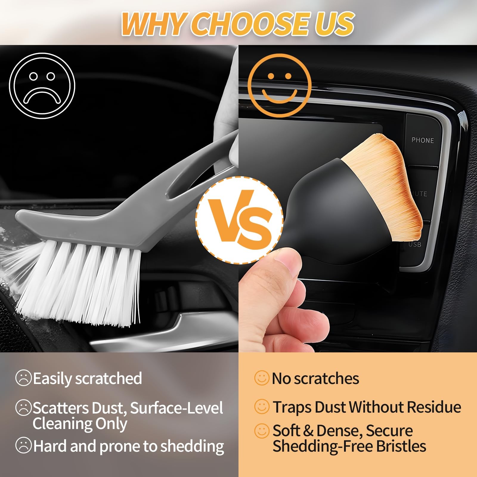 4PCS Car Interior Dust Brush,Soft Microfiber Bristles, Car Detailing Brush Cl…