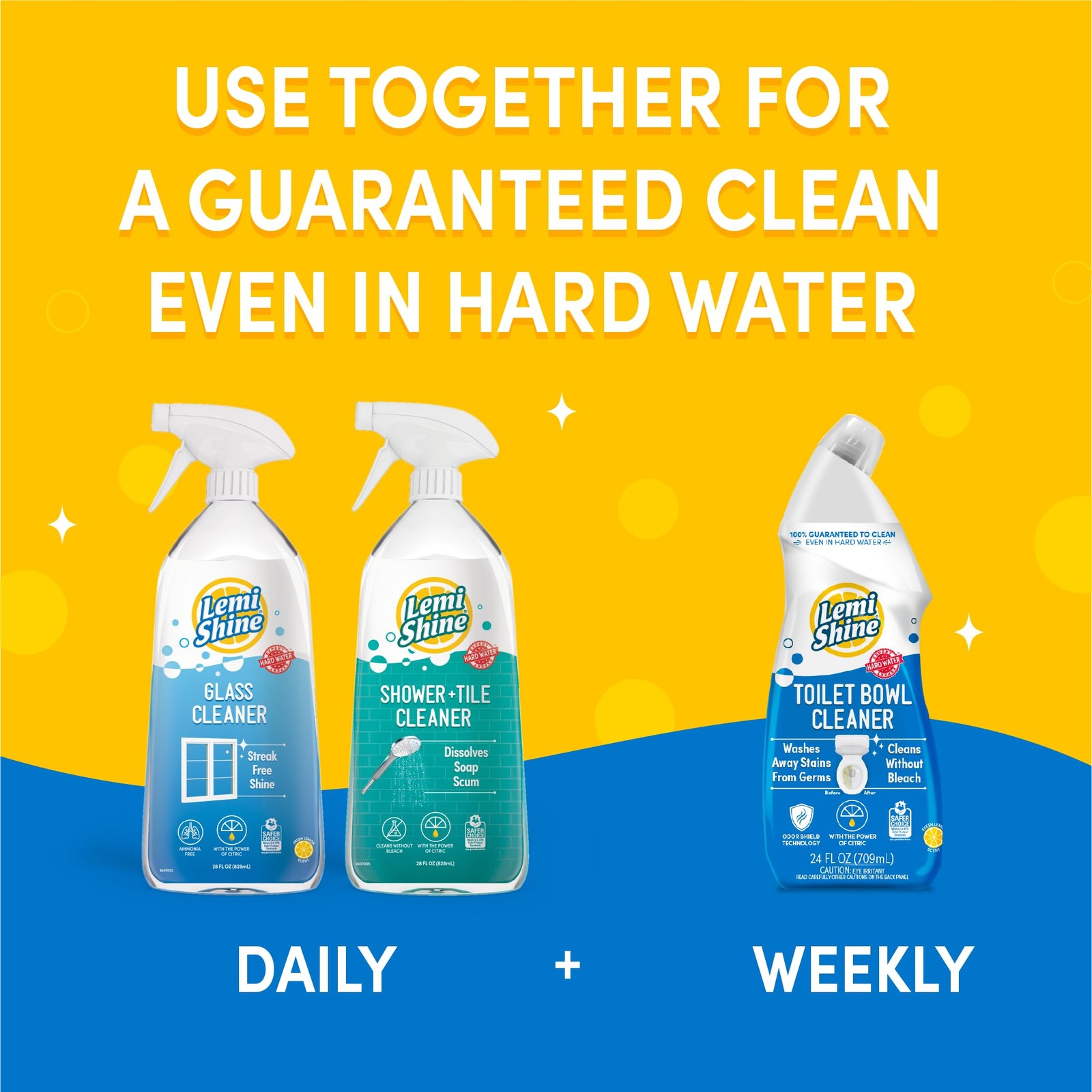 Toilet Bowl Cleaner Bleach Free Removes Stains Odor 24oz 3 Pack Liquid Set